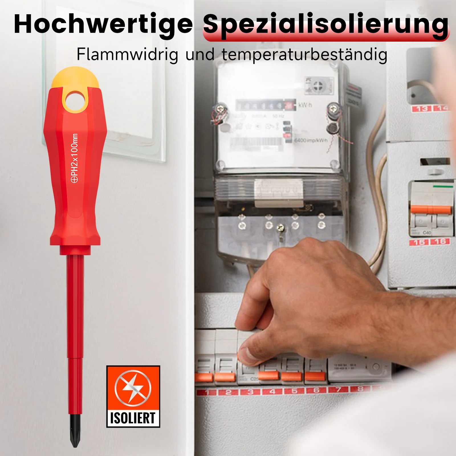 11-teiliges isoliertes Schraubendreher-Set mit magnetischen Spitzen, Chrom-Vanadium-Stahl und stabilem Koffer - Image 6