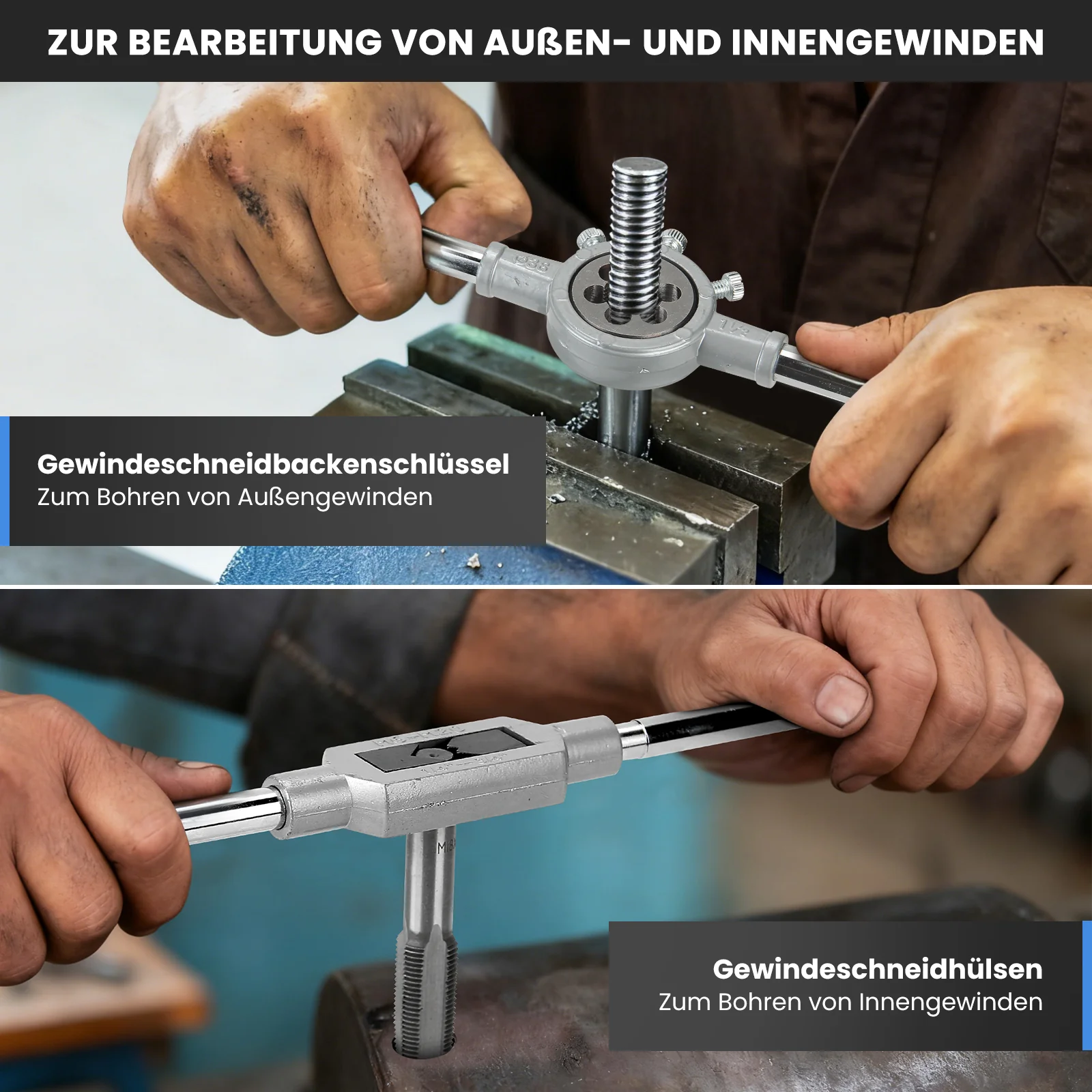 110-teiliges metrisches Gewindeschneid-Set für präzise Innen- und Außengewinde aus gehärtetem Stahl - Image 5