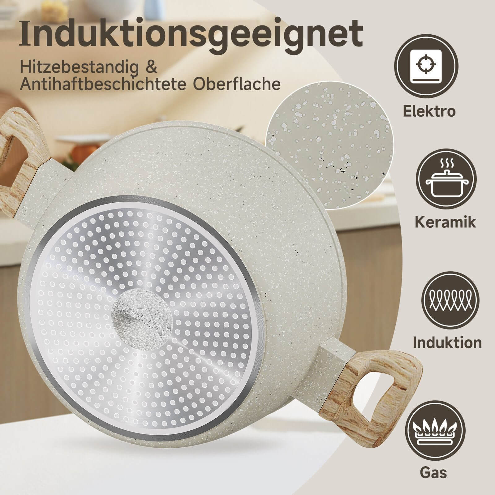 12-tlg Topf und Pfannen Set Topfset Induktion 12-teilige Kochtopf mit Glasdeckel Töpfe und Bratpfanne Set - Image 8