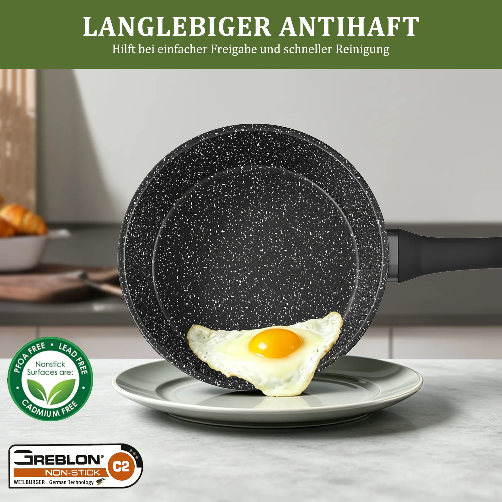 Scheffler 15-teiliges Topf- und Pfannenset mit Antihaftbeschichtung, induktionsgeeignet & Glasdeckeln - Image 6