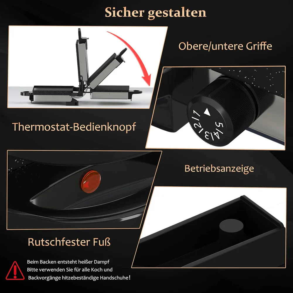 2000W Kontaktgrill: Multi-Grill & Brotmaschine, Edelstahl, Antihaft-Beschichtung Scheffler Kontaktgrill - Image 3