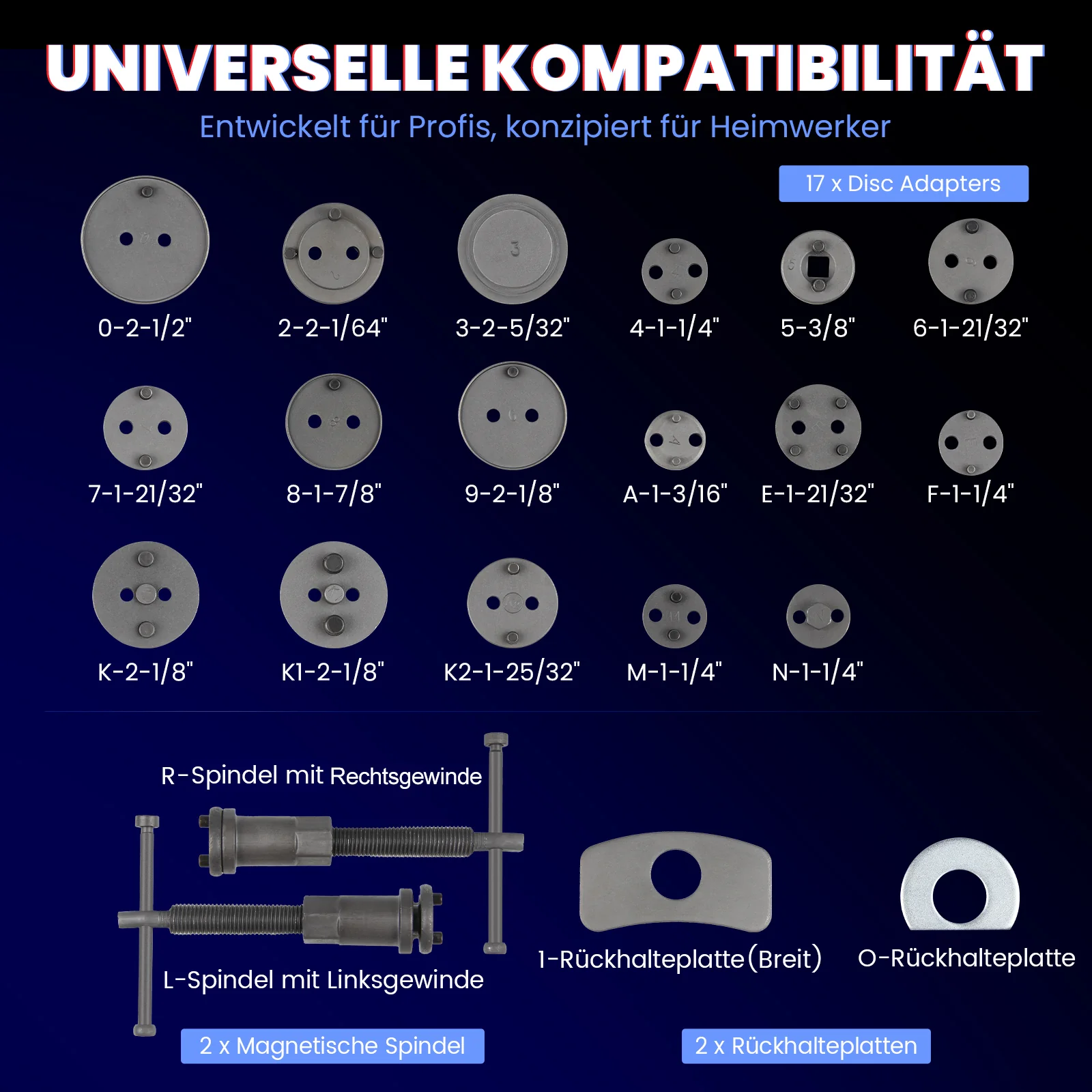 21 tlg. Universal Bremskolbenrücksteller Set Bremssattel Kolben Wind Zurück Tool Kit - Image 3