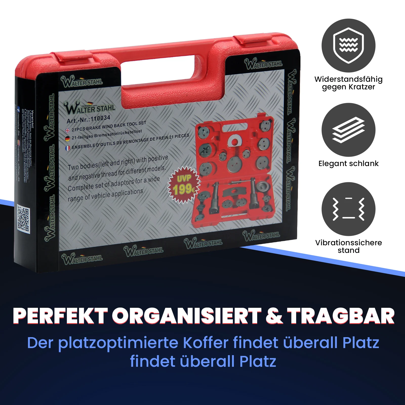 21 tlg. Universal Bremskolbenrücksteller Set Bremssattel Kolben Wind Zurück Tool Kit - Image 7