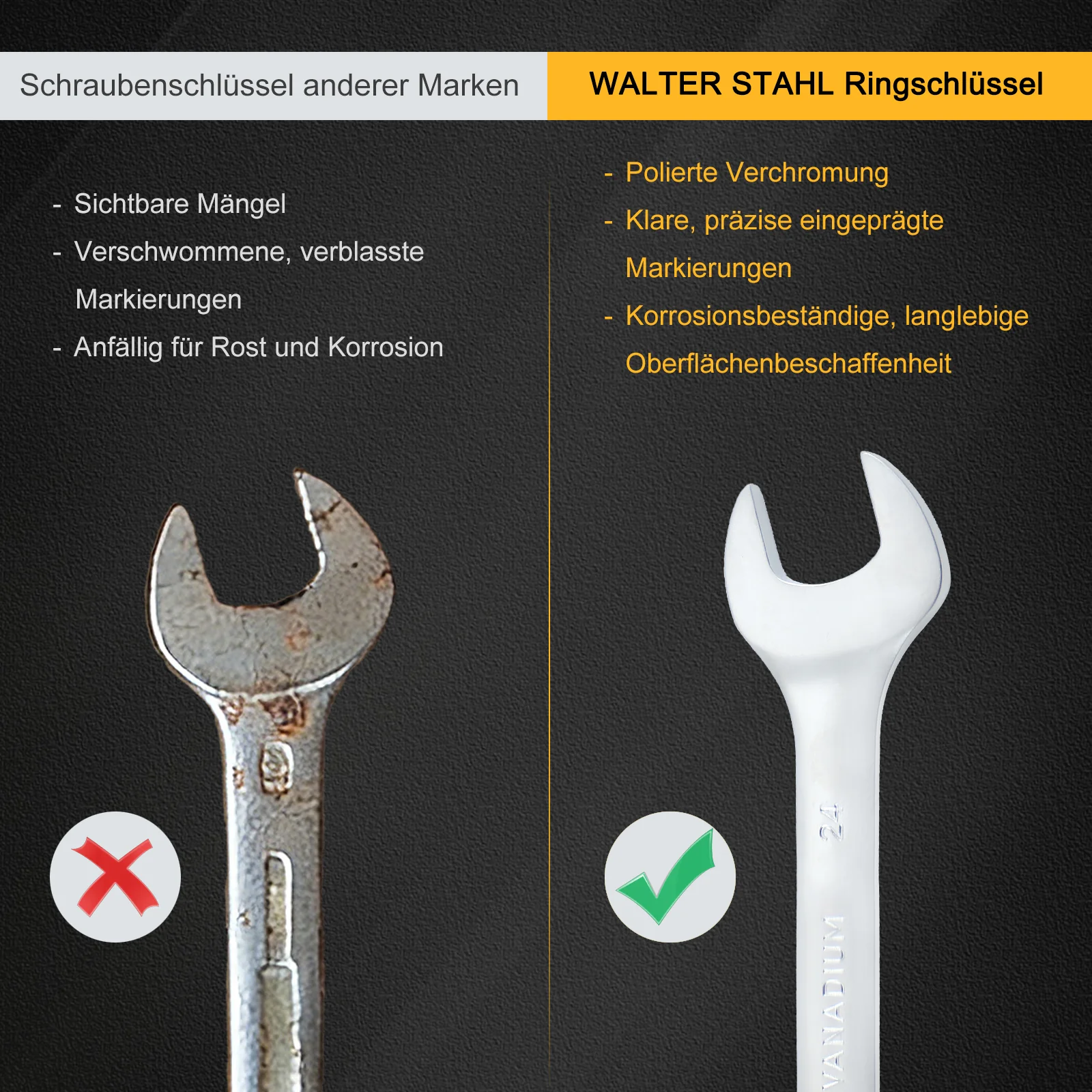 22-teiliges Profi Ringmaul-Ratschenschlüssel-Set aus Chrom-Vanadium-Stahl mit 72-Zahn-Ratsche, metrisch, im stabilen Koffer - Image 6