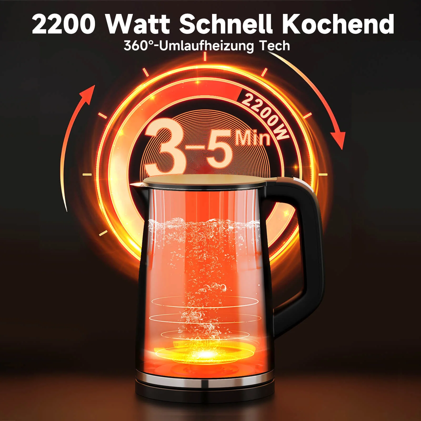 2200W Elektrischer Wasserkocher mit Temperaturwahl 40-100°C Edelstahl Doppelwand - Image 8