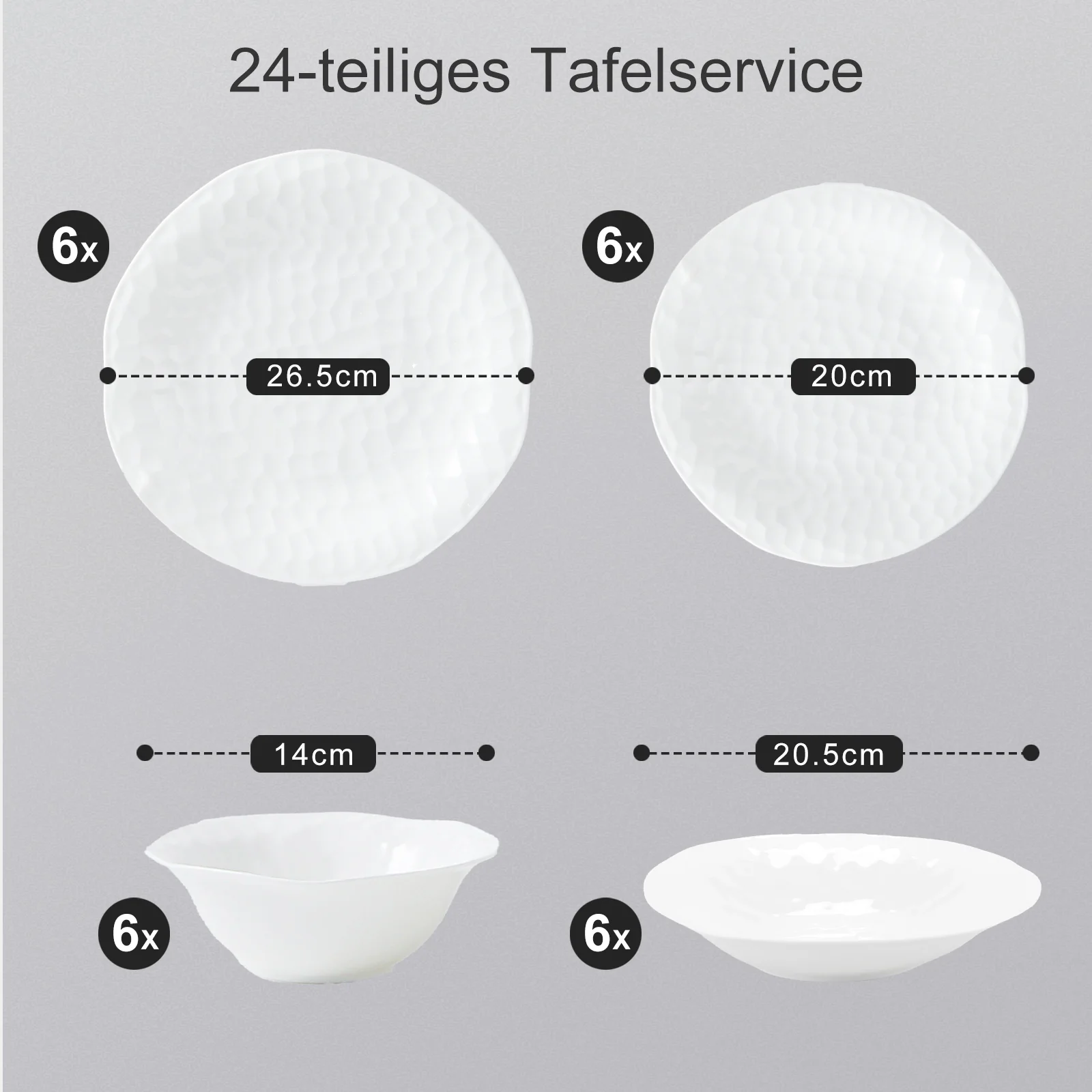 24-teiliges Keramik-Tafelgeschirr-Set für 6 Personen mit elegantem Wellendesign, spülmaschinenfest - Image 4