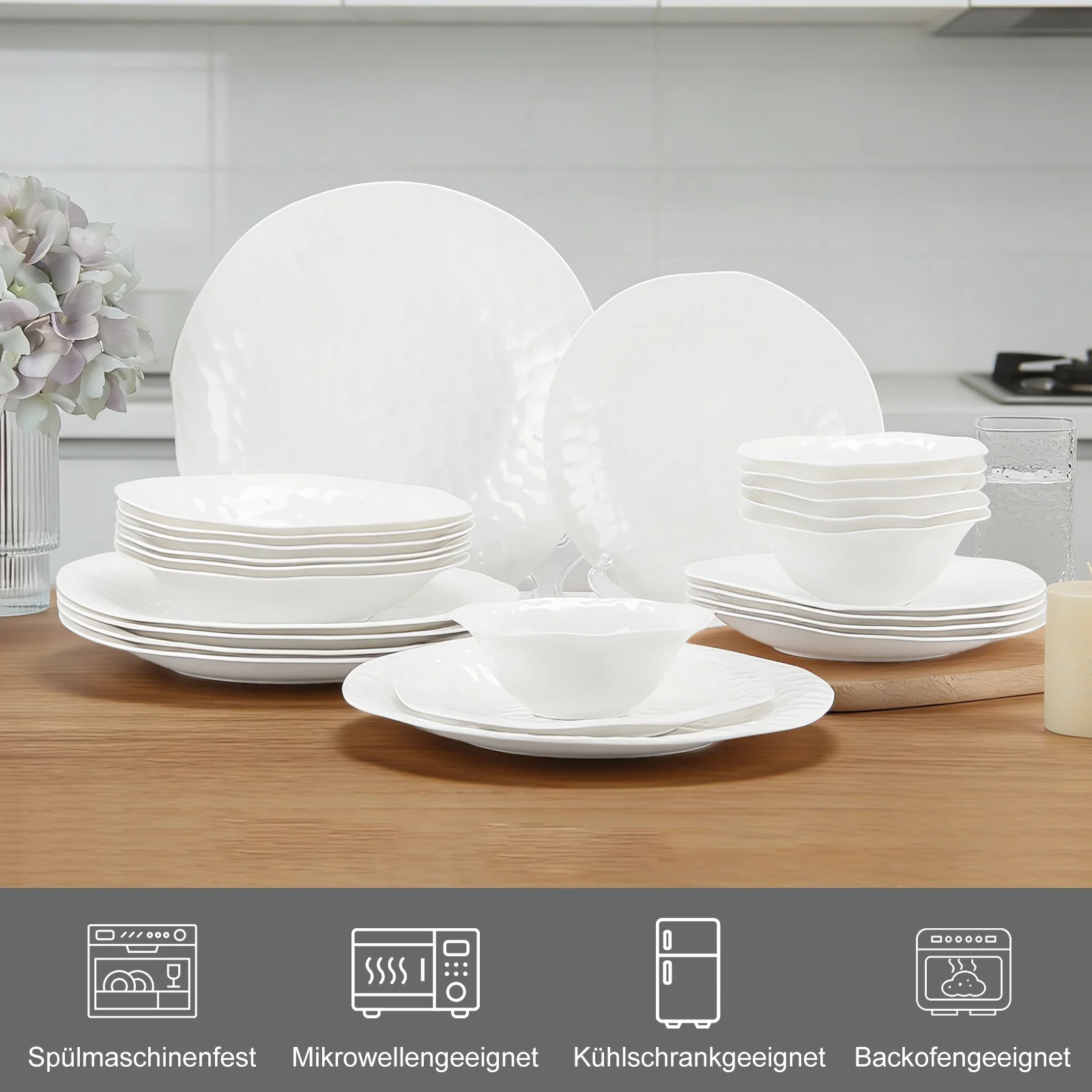 24-teiliges Keramik-Tafelgeschirr-Set für 6 Personen mit elegantem Wellendesign, spülmaschinenfest - Image 5