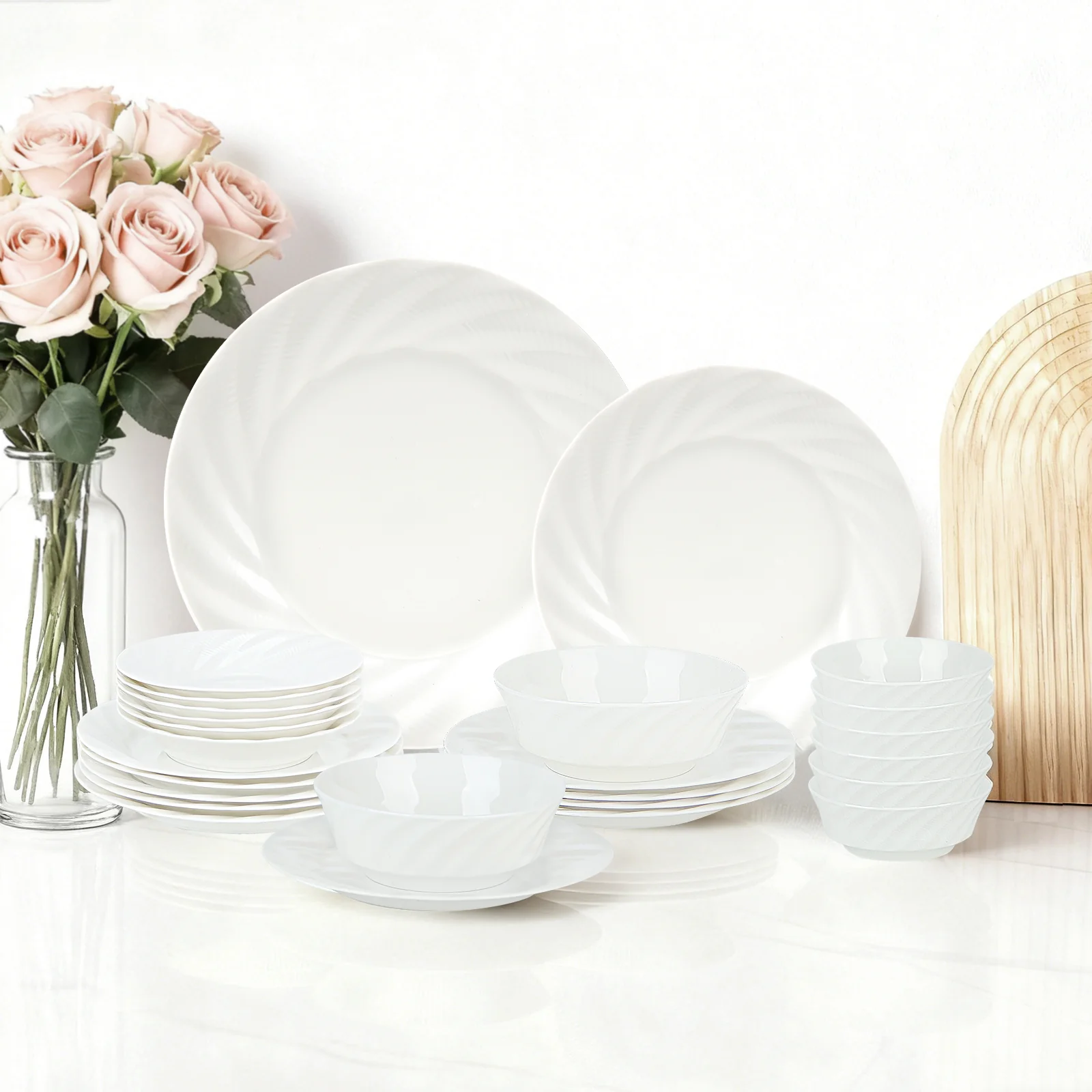 24-teiliges Keramik-Tafelservice für 6 Personen – elegantes, stapelbares Geschirrset - Image 2