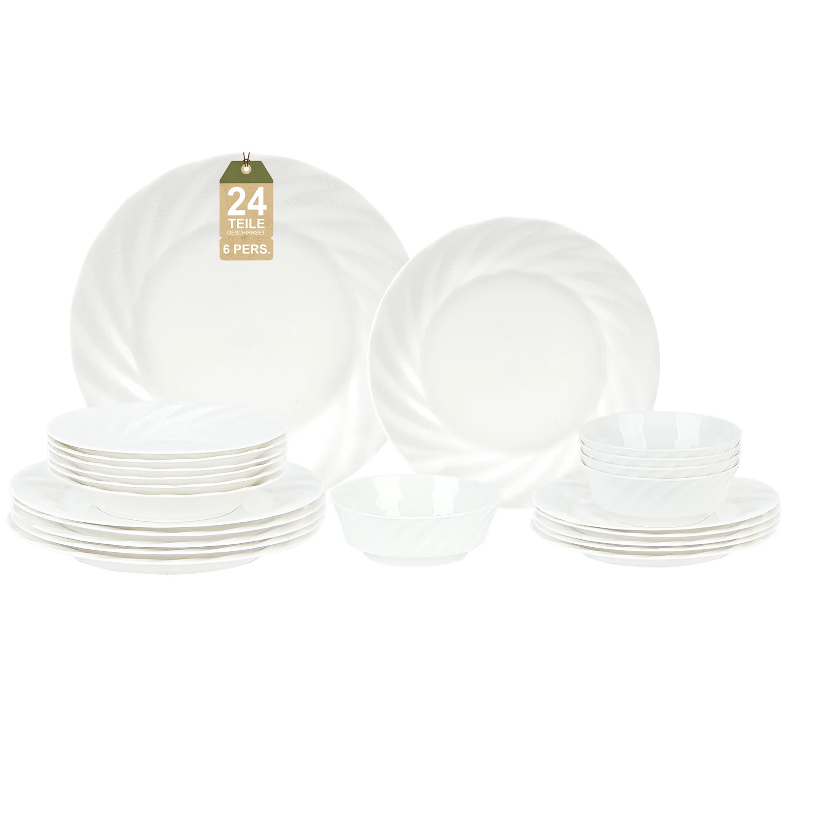 24-teiliges Keramik-Tafelservice für 6 Personen – elegantes, stapelbares Geschirrset - Image 3