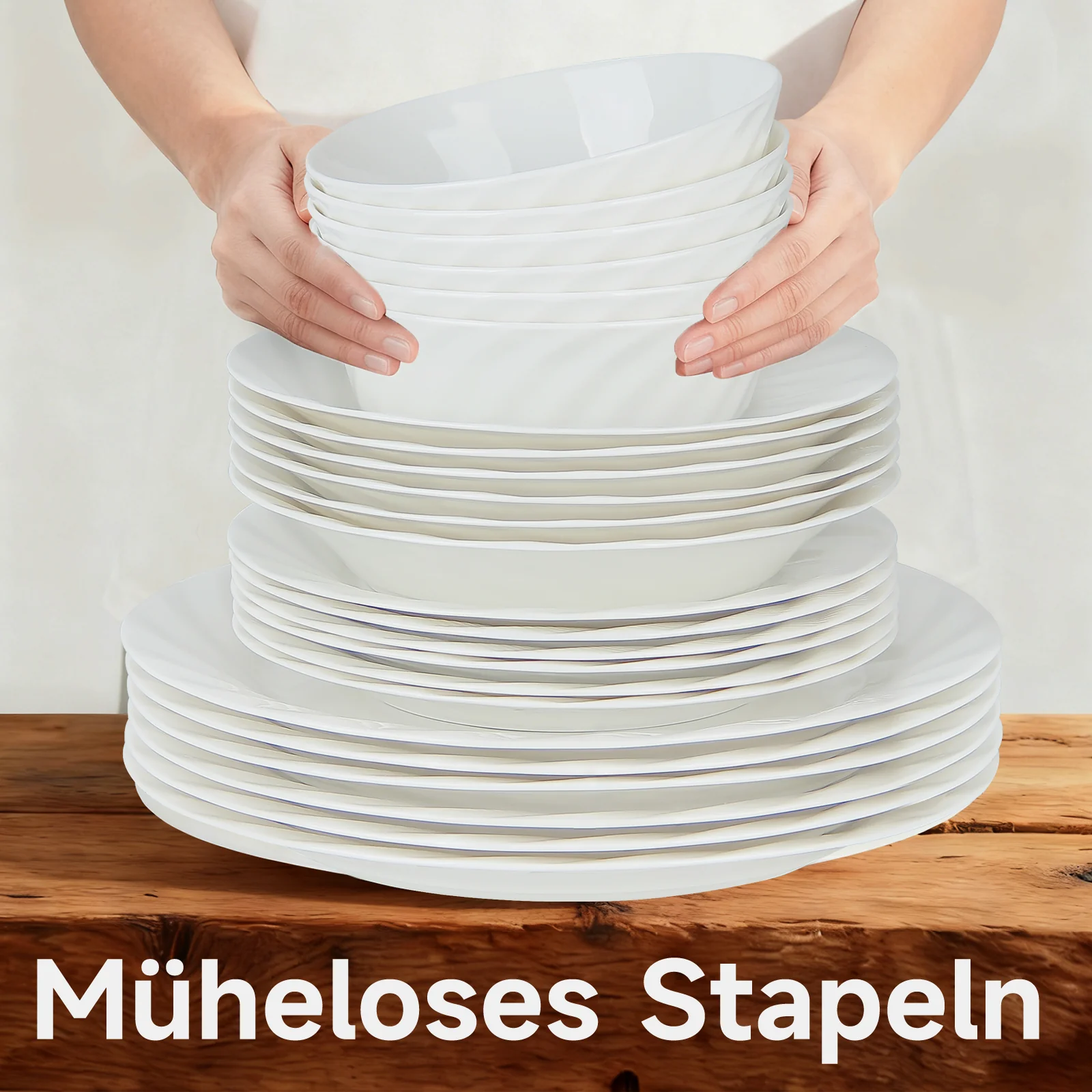 24-teiliges Keramik-Tafelservice für 6 Personen – elegantes, stapelbares Geschirrset - Image 6