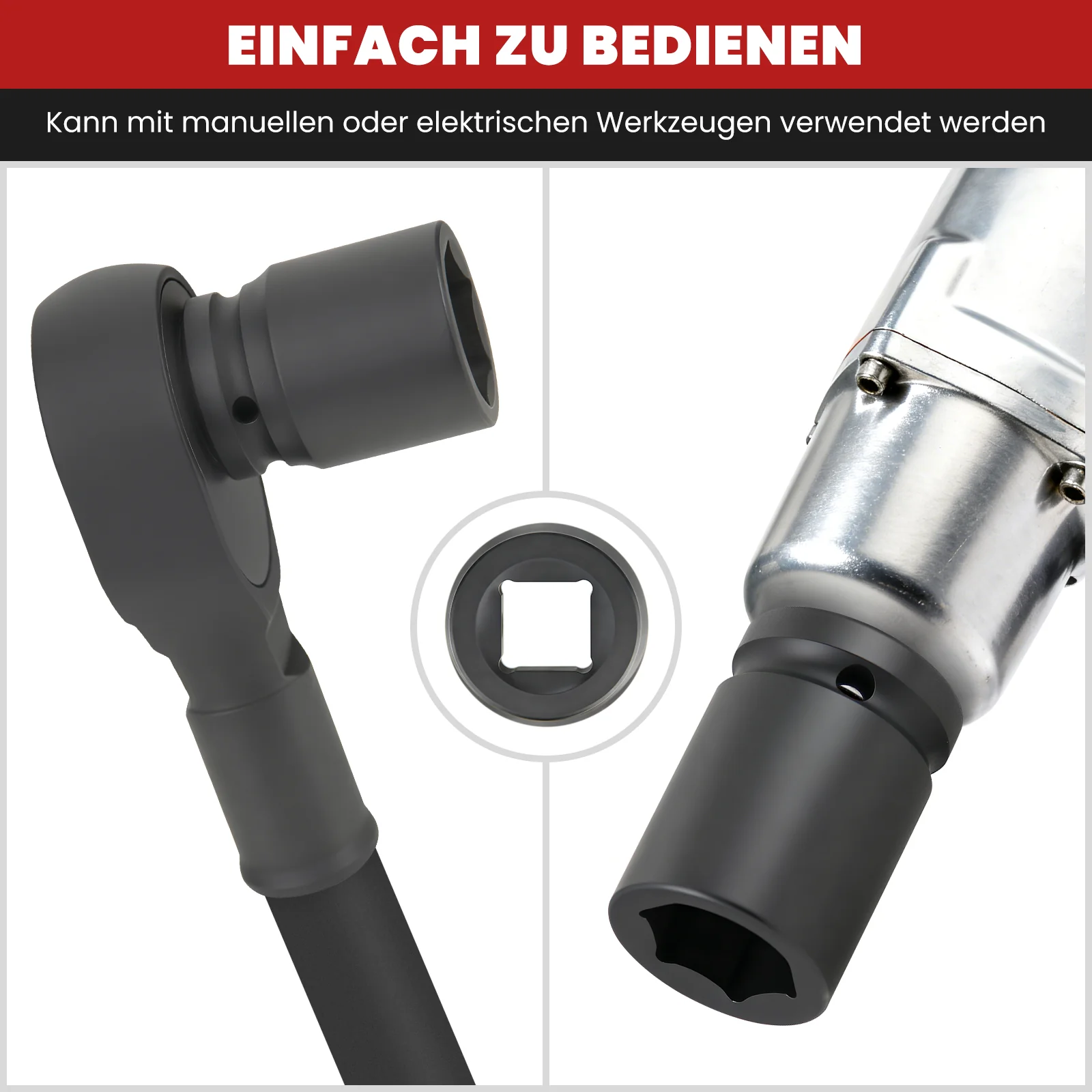 26-tlg. 3/4 Zoll Schlagschrauber Steckschlüsselsatz Cr-Mo SAE mit Zubehör für LKW, Traktoren und US-Fahrzeuge - Image 7