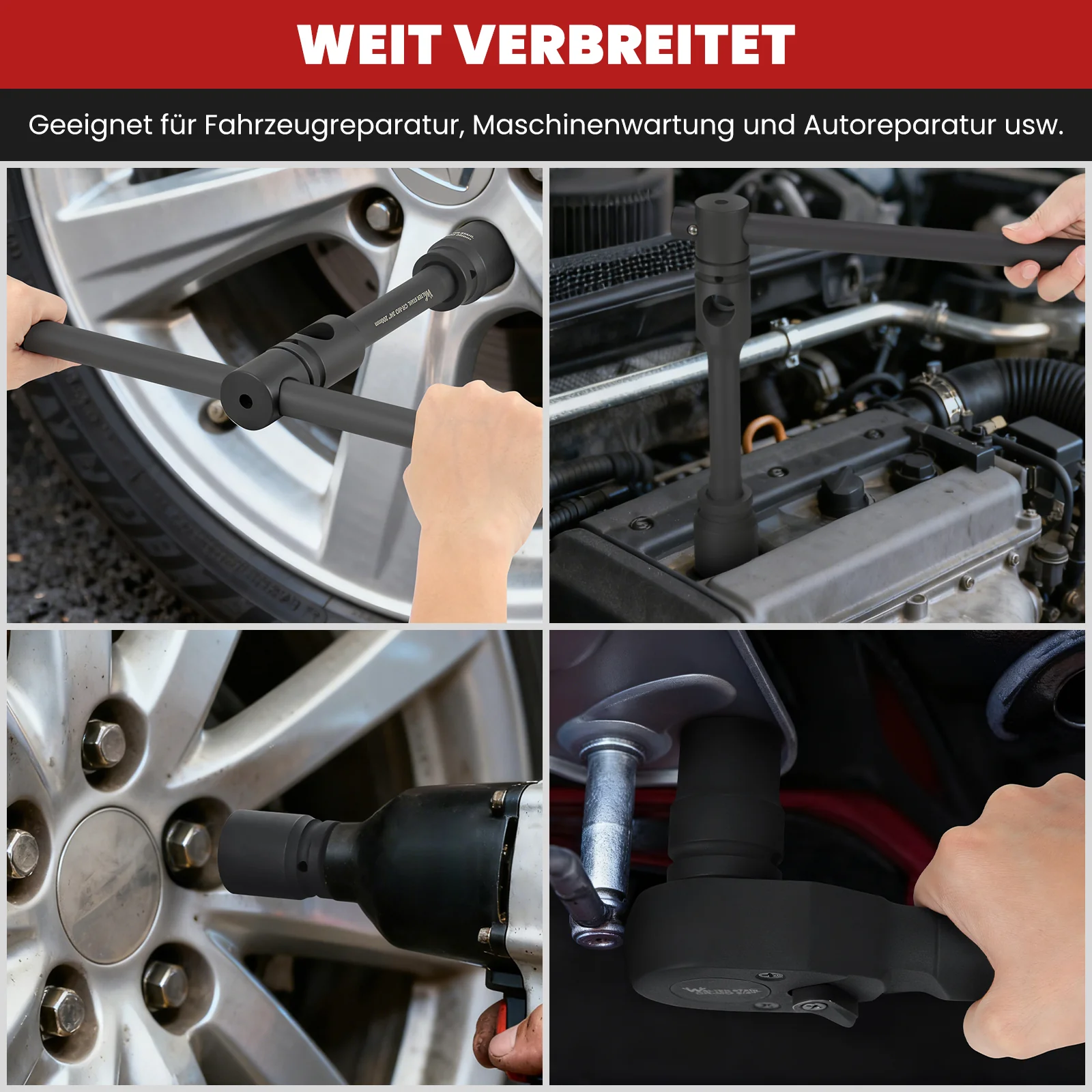 26-tlg. 3/4 Zoll Schlagschrauber Steckschlüsselsatz Cr-Mo SAE mit Zubehör für LKW, Traktoren und US-Fahrzeuge - Image 9