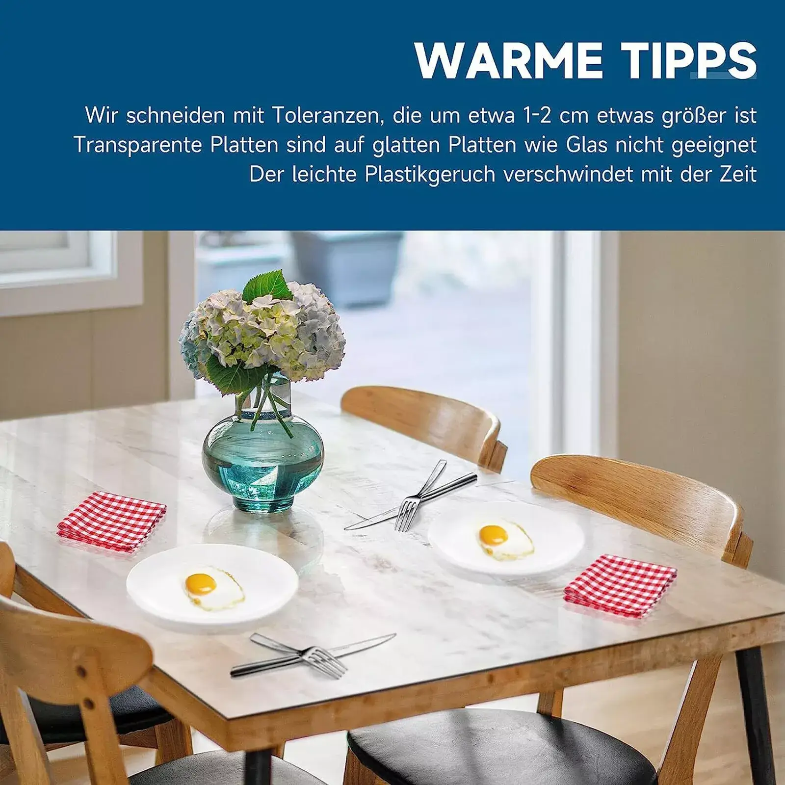2mm durchsichtige Tischschutzfolie aus PVC - Schutzdecke für Tisch - Image 6