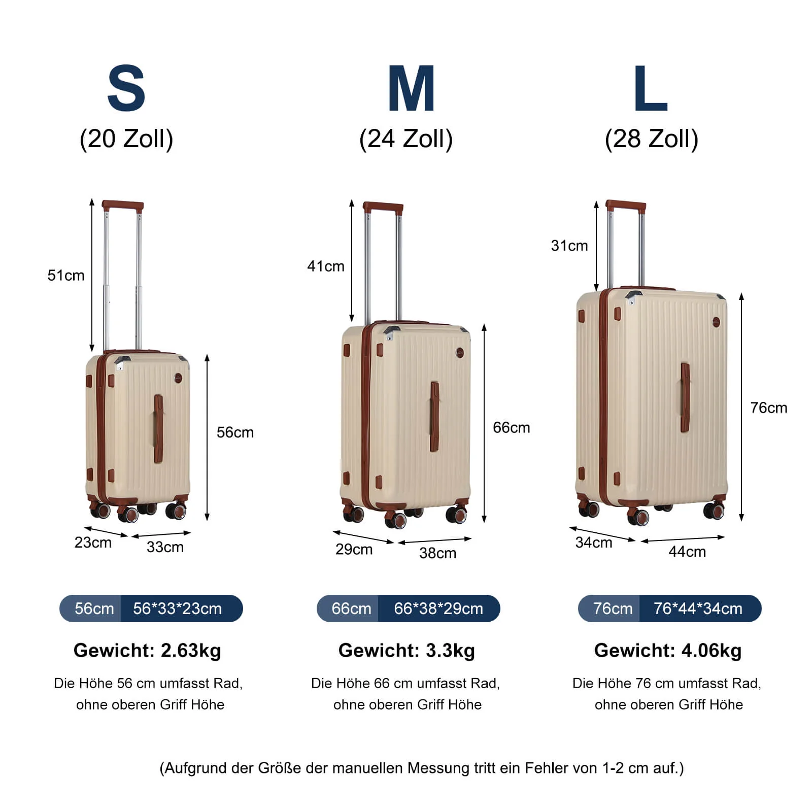 3 Teilig Reisekoffer Kofferset Hartschalen Kofferset mit Rollen Trolley Reisekoffer Set mit TSA-Schloss - Image 6