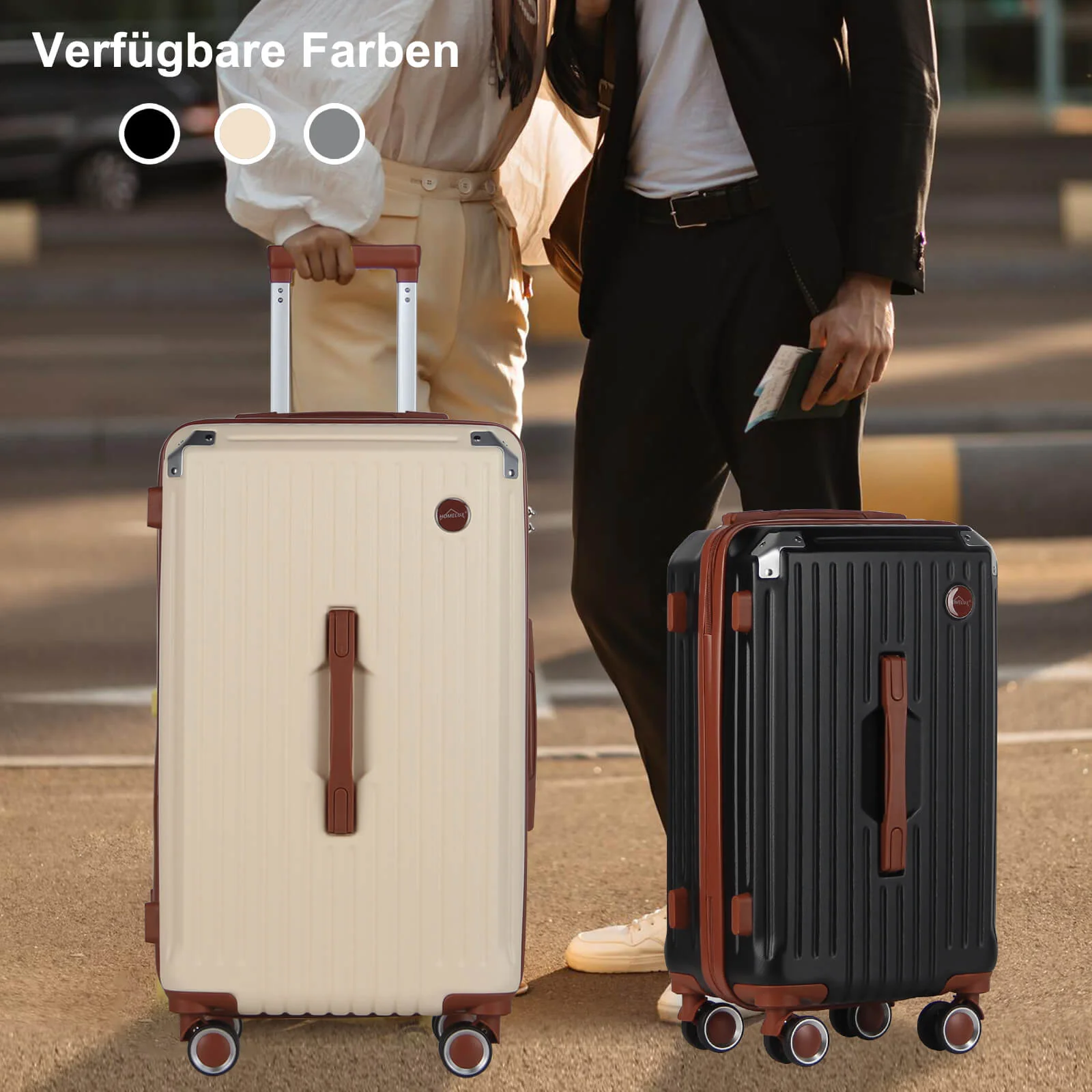 3 Teilig Reisekoffer Kofferset Hartschalen Kofferset mit Rollen Trolley Reisekoffer Set mit TSA-Schloss - Image 8