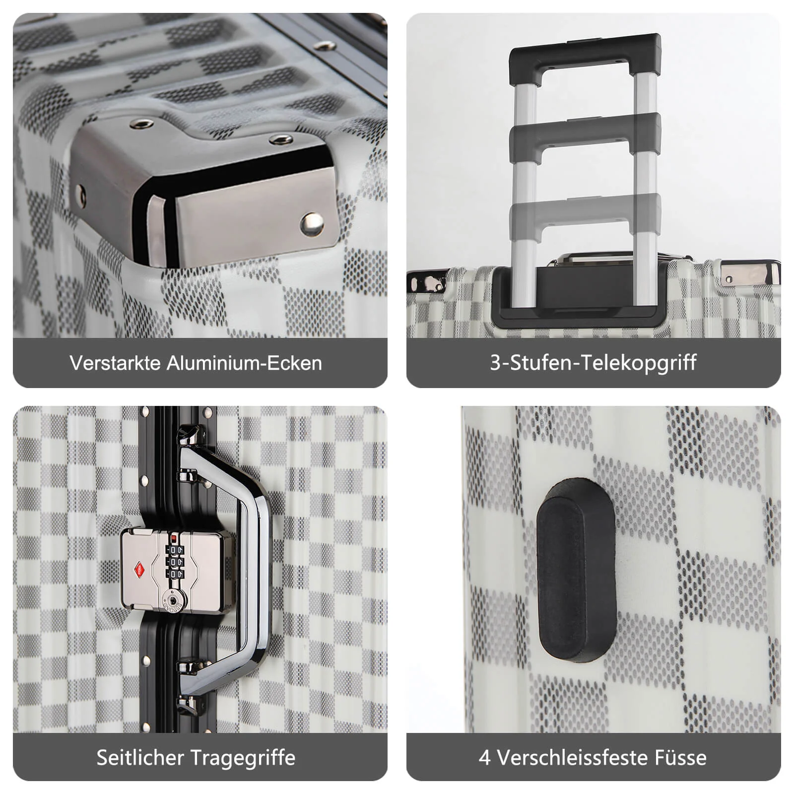 3-teiliges Kofferset Hartschalenkoffer ABS Leicht Trolley Rollkoffer Set M-L-XL Hartschale Reisekoffer - Image 5