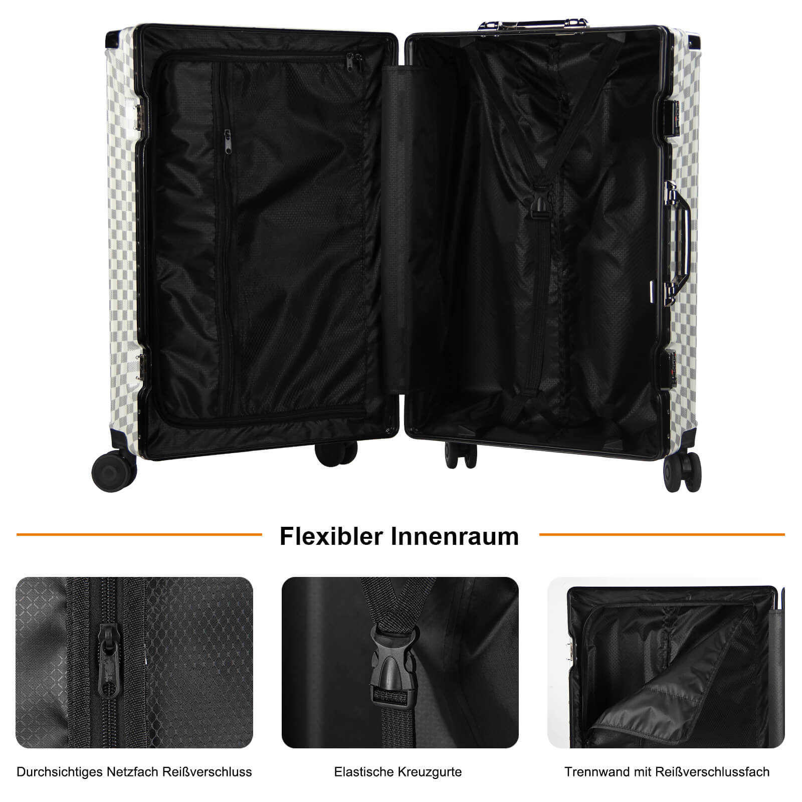 3-teiliges Kofferset Hartschalenkoffer ABS Leicht Trolley Rollkoffer Set M-L-XL Hartschale Reisekoffer - Image 8
