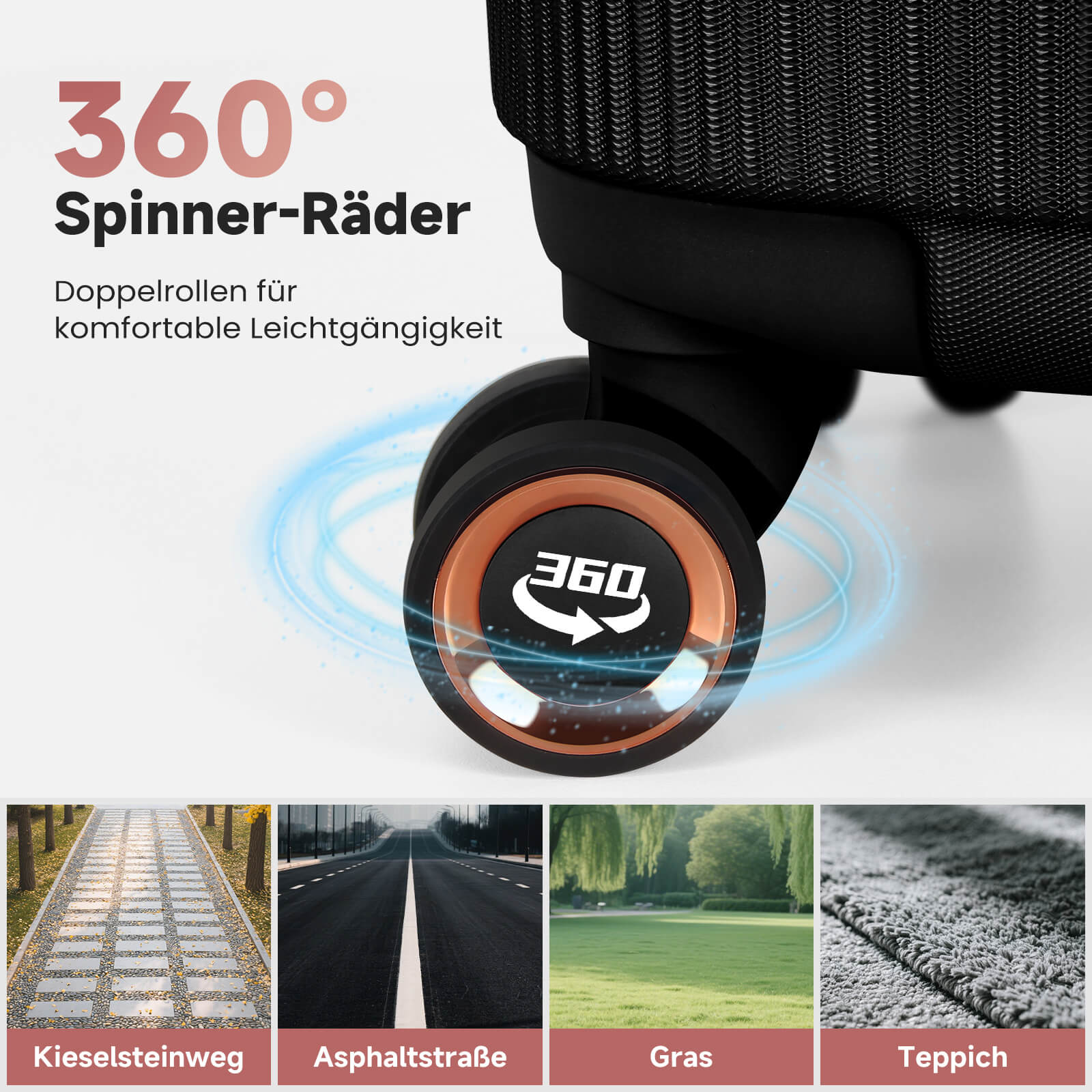 3-teiliges Reisekoffer-Set aus ABS-Hartschale: Leichter Rollkoffer-Trolley in M-L-XL - Image 7
