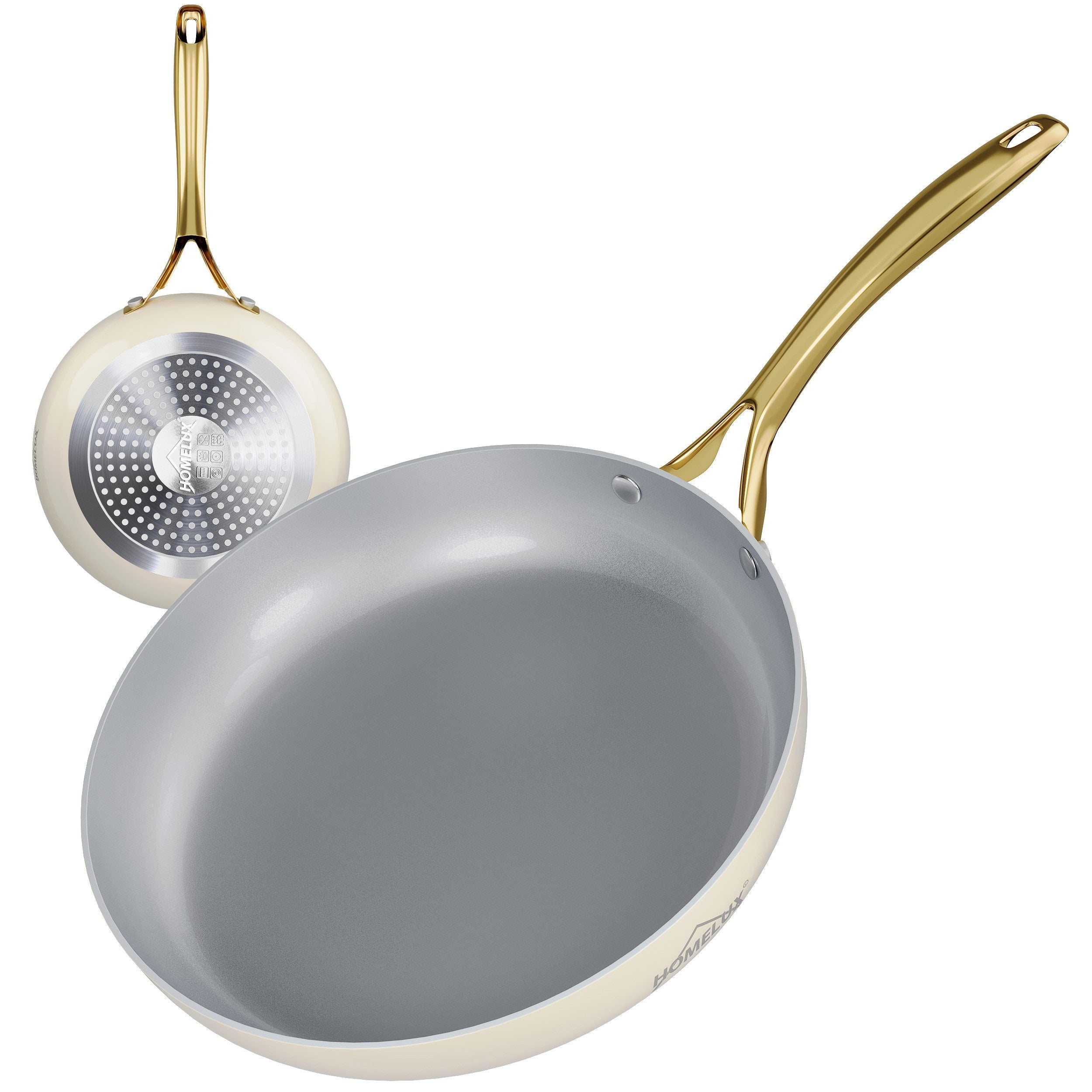3-tlg Antihaft Aluguss Bratpfannen Set Keramik Pfannenset Induktion 20/24/28cm - Image 12