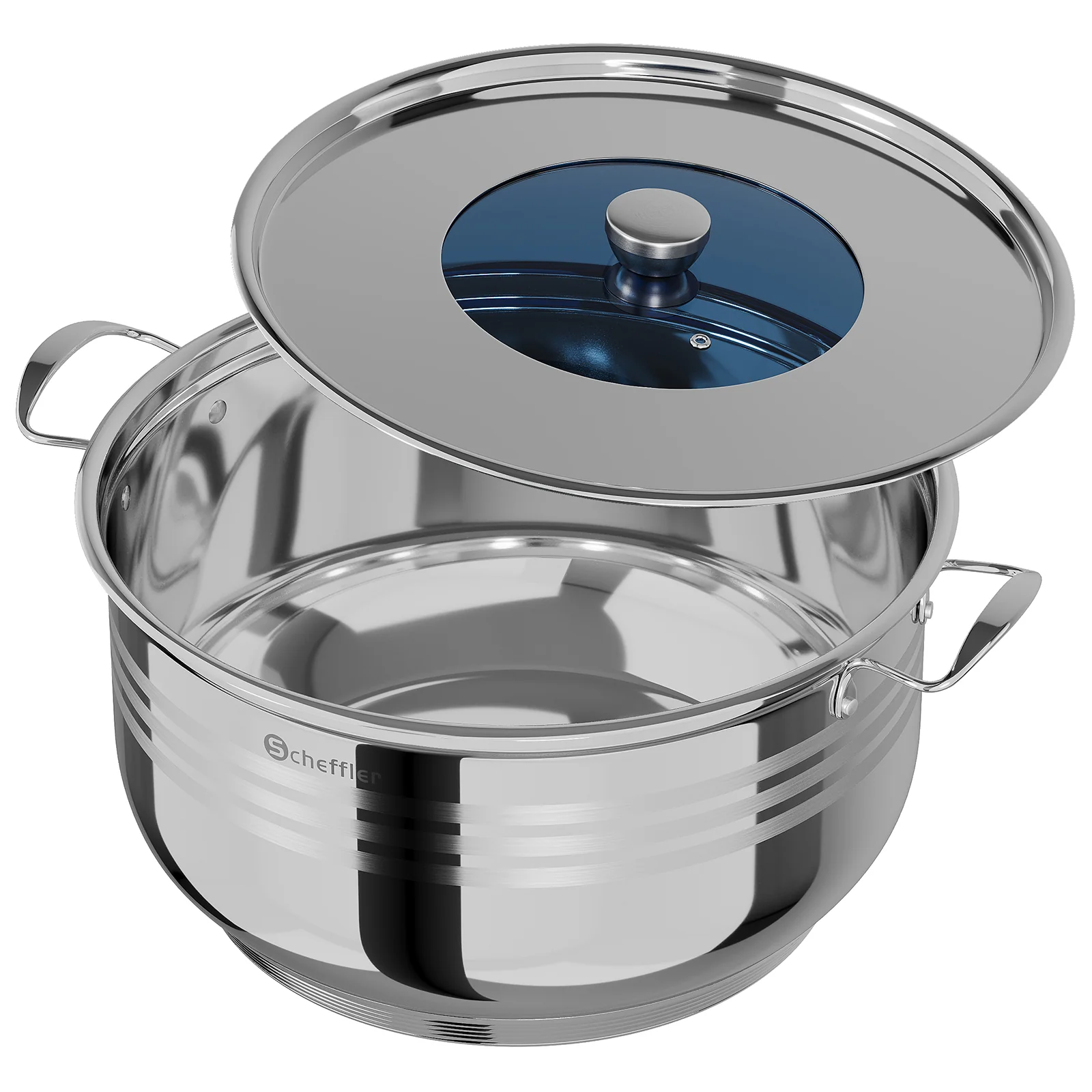 32/36/40 cm Topfset Scheffler Edelstahl Topfset 6-teilig, Kochgeschirr mit Deckel, induktionsgeeignet und passend für alle Herdarten - Image 2