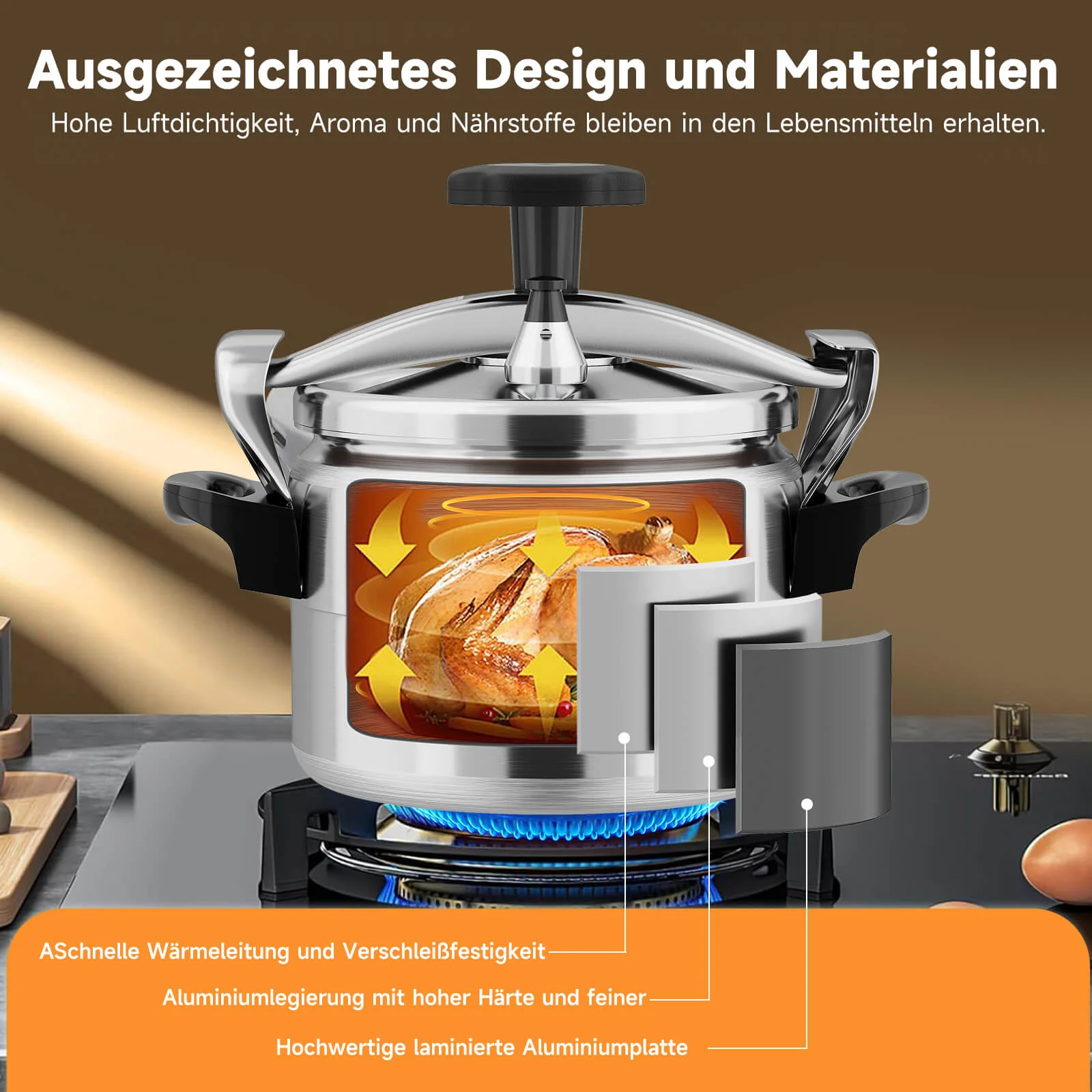 Scheffler Schnellkochtopf Aluguss Dampfkochtopf Induktion Druckbehälter für alle Herdarten - Image 18