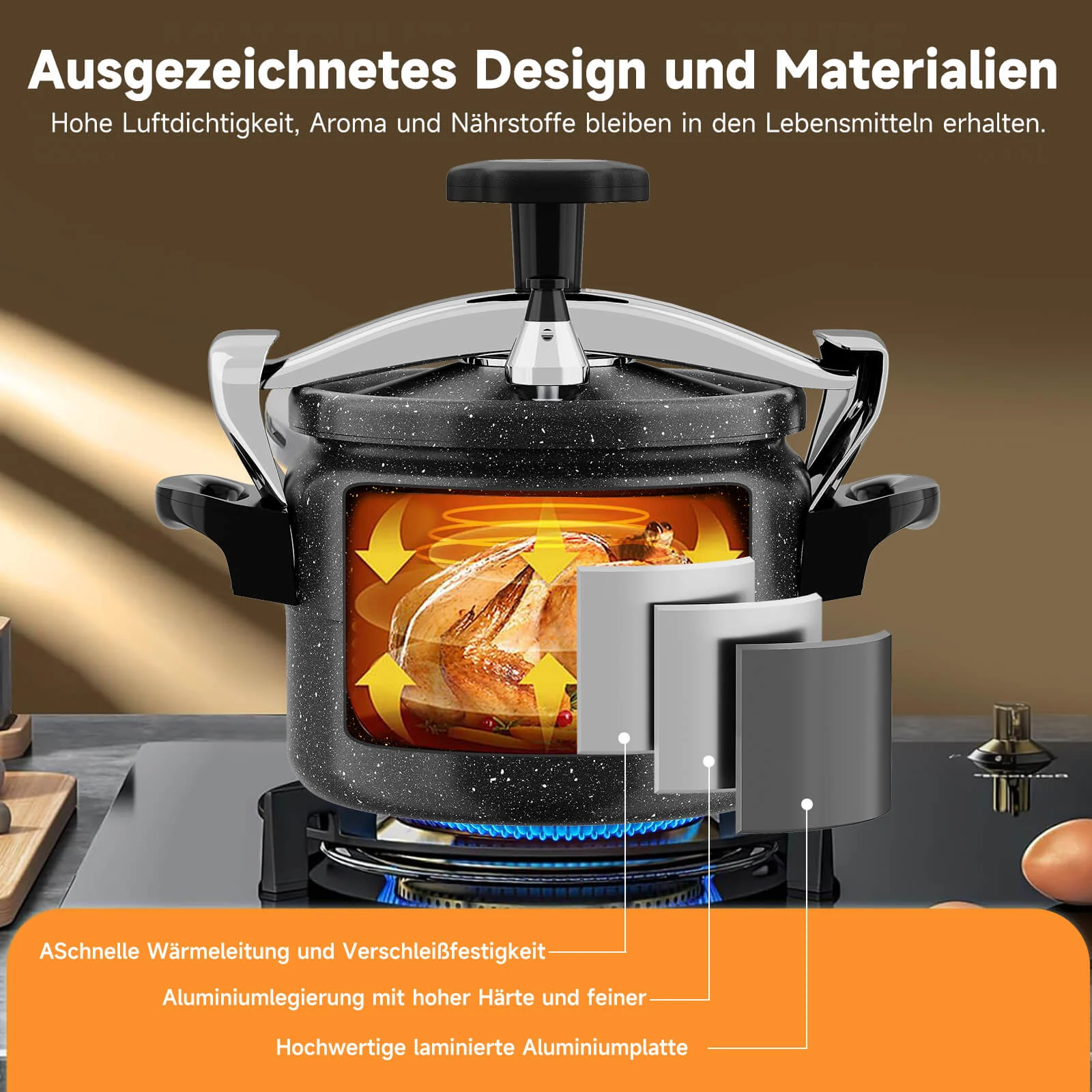 Scheffler Schnellkochtopf Aluguss Dampfkochtopf Induktion Druckbehälter für alle Herdarten - Image 6