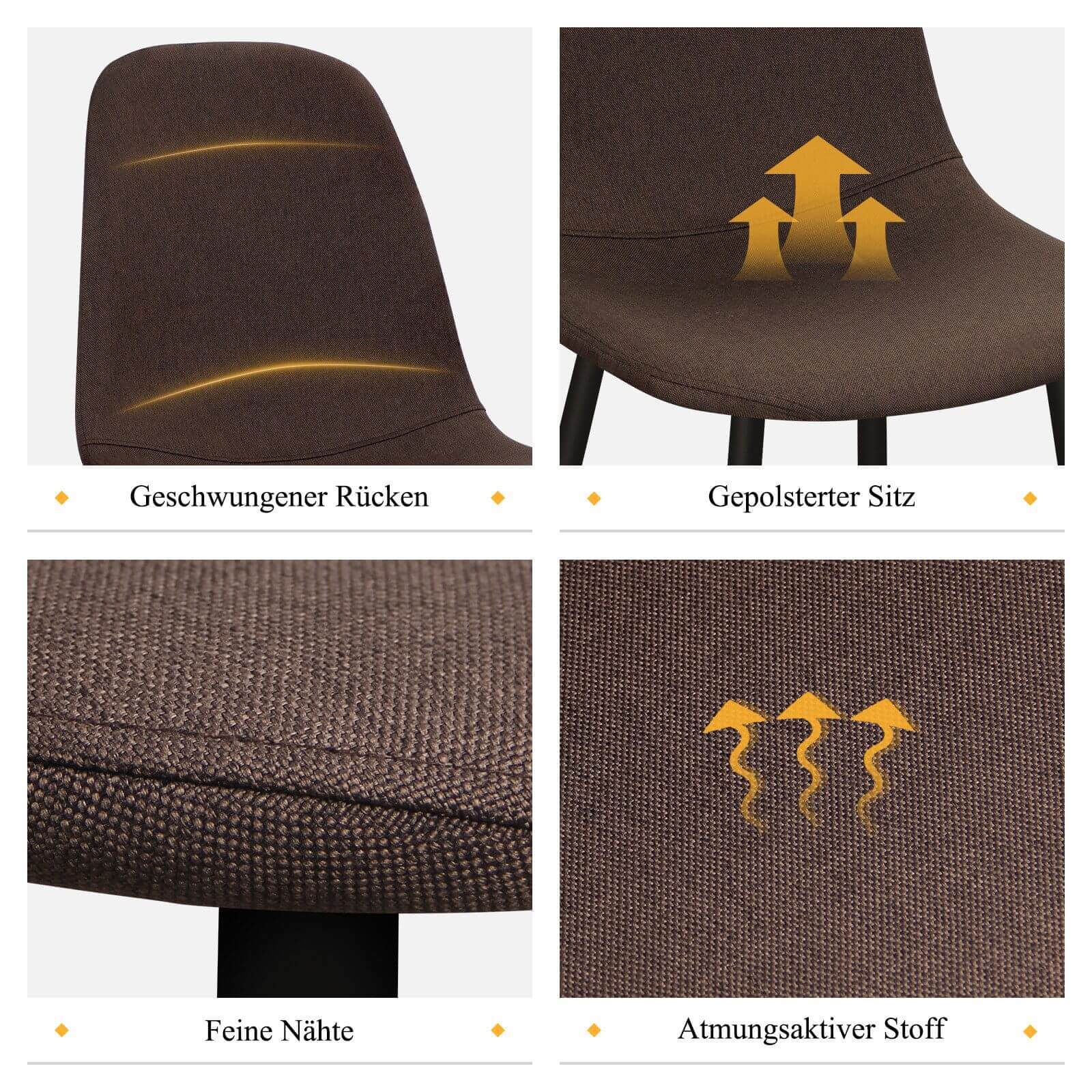 Ergonomisches 4er-Set Esszimmerstühle von HOMELUX Modern, bequem und vielseitig - Image 12