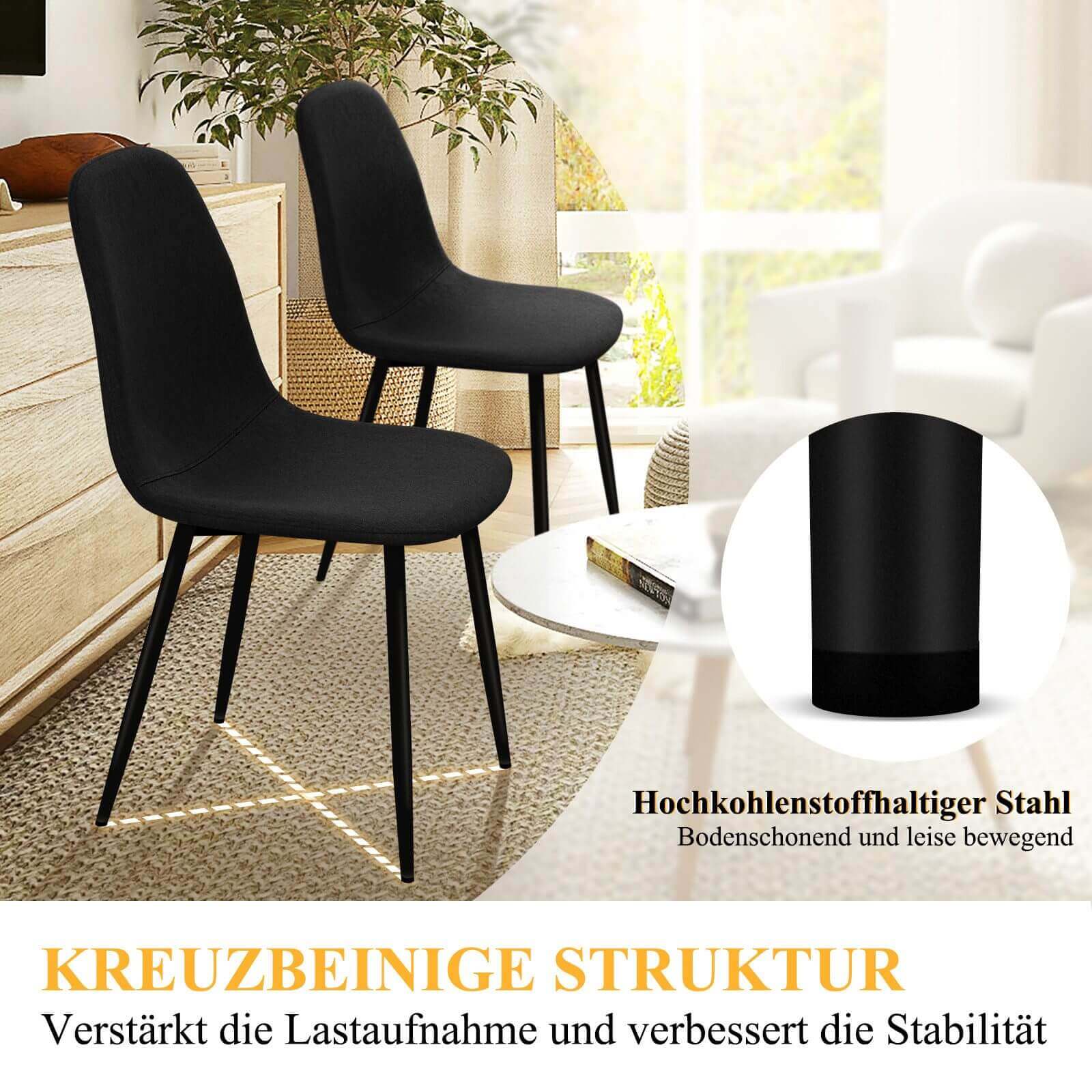 Ergonomisches 4er-Set Esszimmerstühle von HOMELUX Modern, bequem und vielseitig - Image 8
