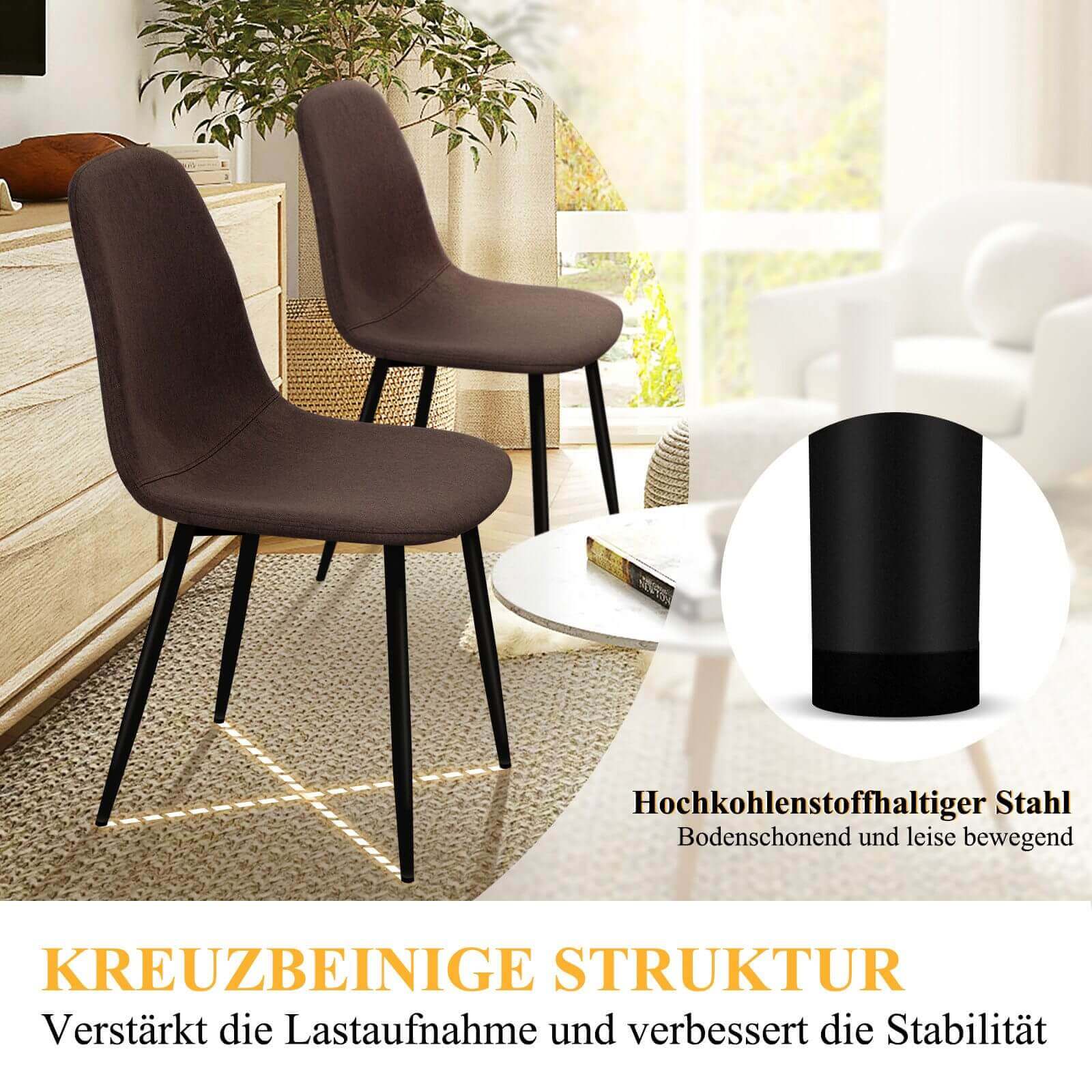 Ergonomisches 4er-Set Esszimmerstühle von HOMELUX Modern, bequem und vielseitig - Image 13