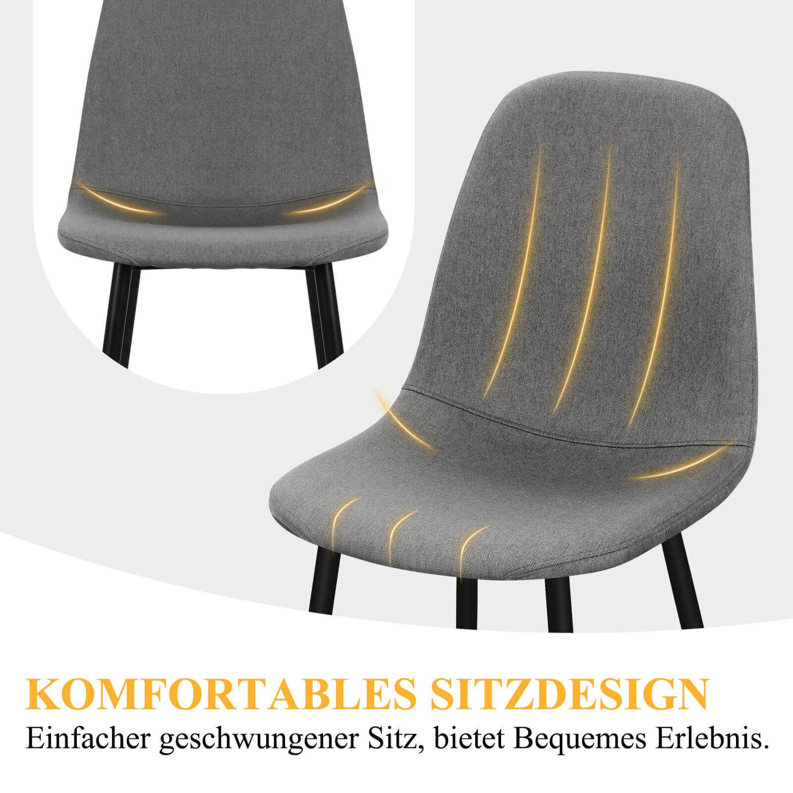 Ergonomisches 4er-Set Esszimmerstühle von HOMELUX Modern, bequem und vielseitig - Image 17
