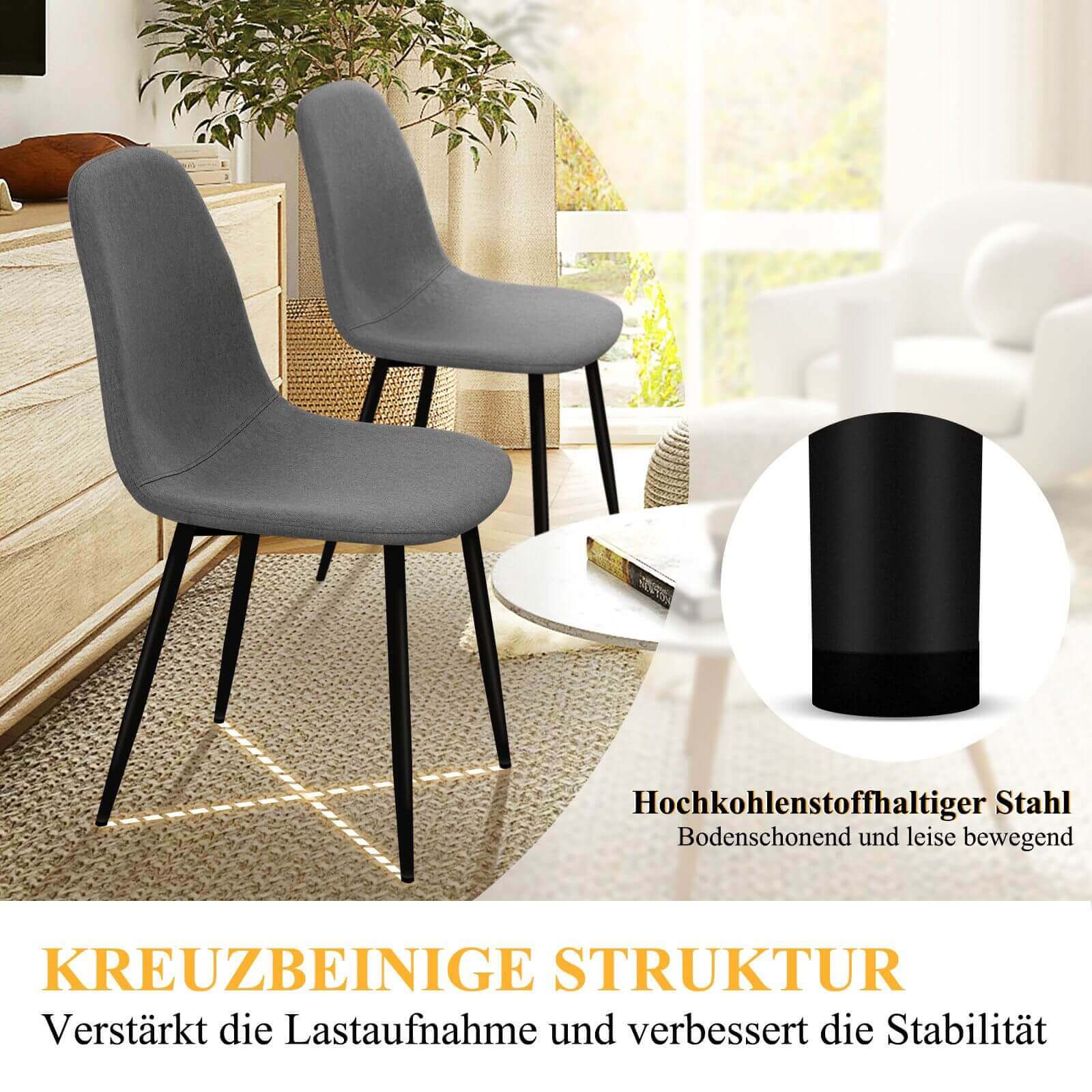 Ergonomisches 4er-Set Esszimmerstühle von HOMELUX Modern, bequem und vielseitig - Image 7