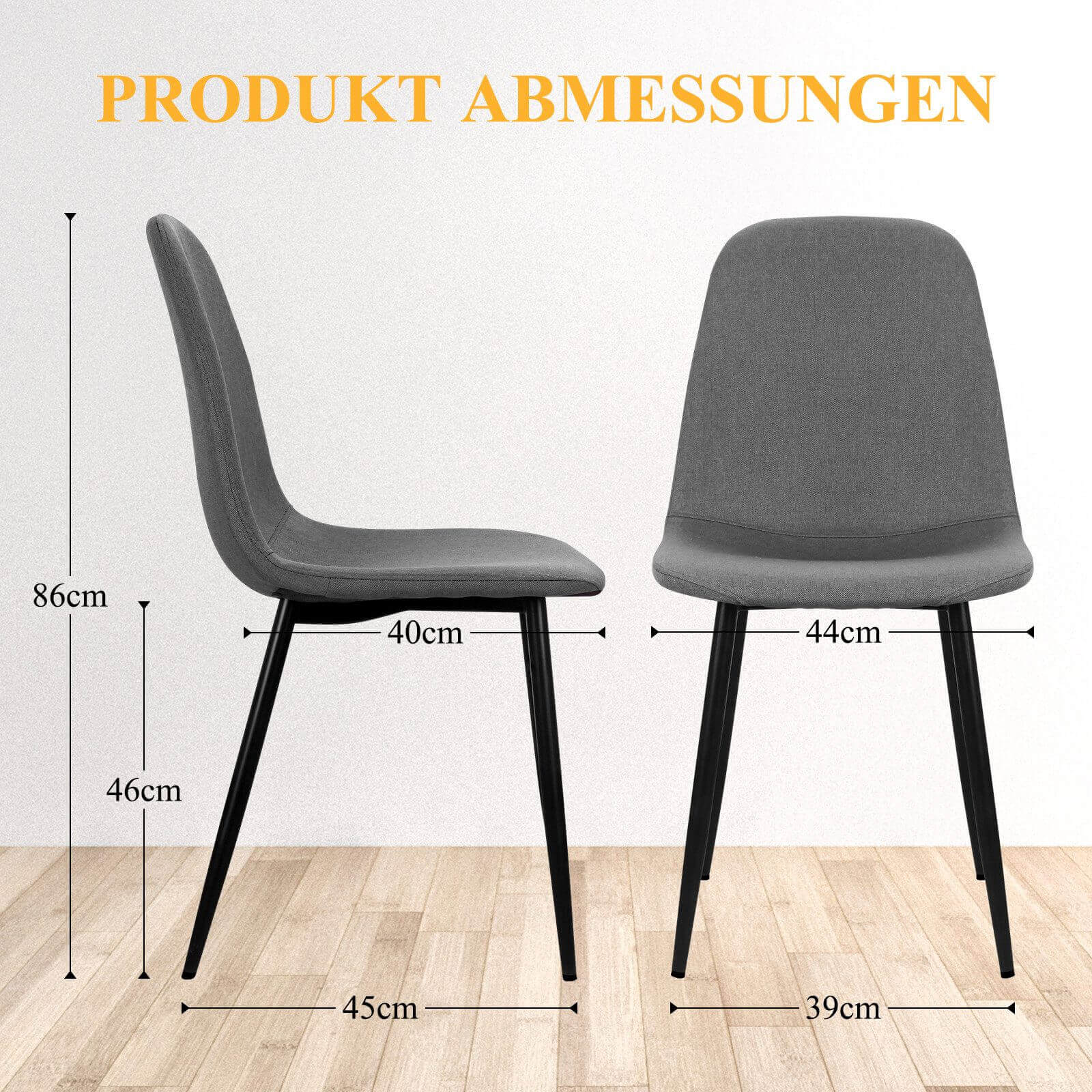 Ergonomisches 4er-Set Esszimmerstühle von HOMELUX Modern, bequem und vielseitig - Image 14