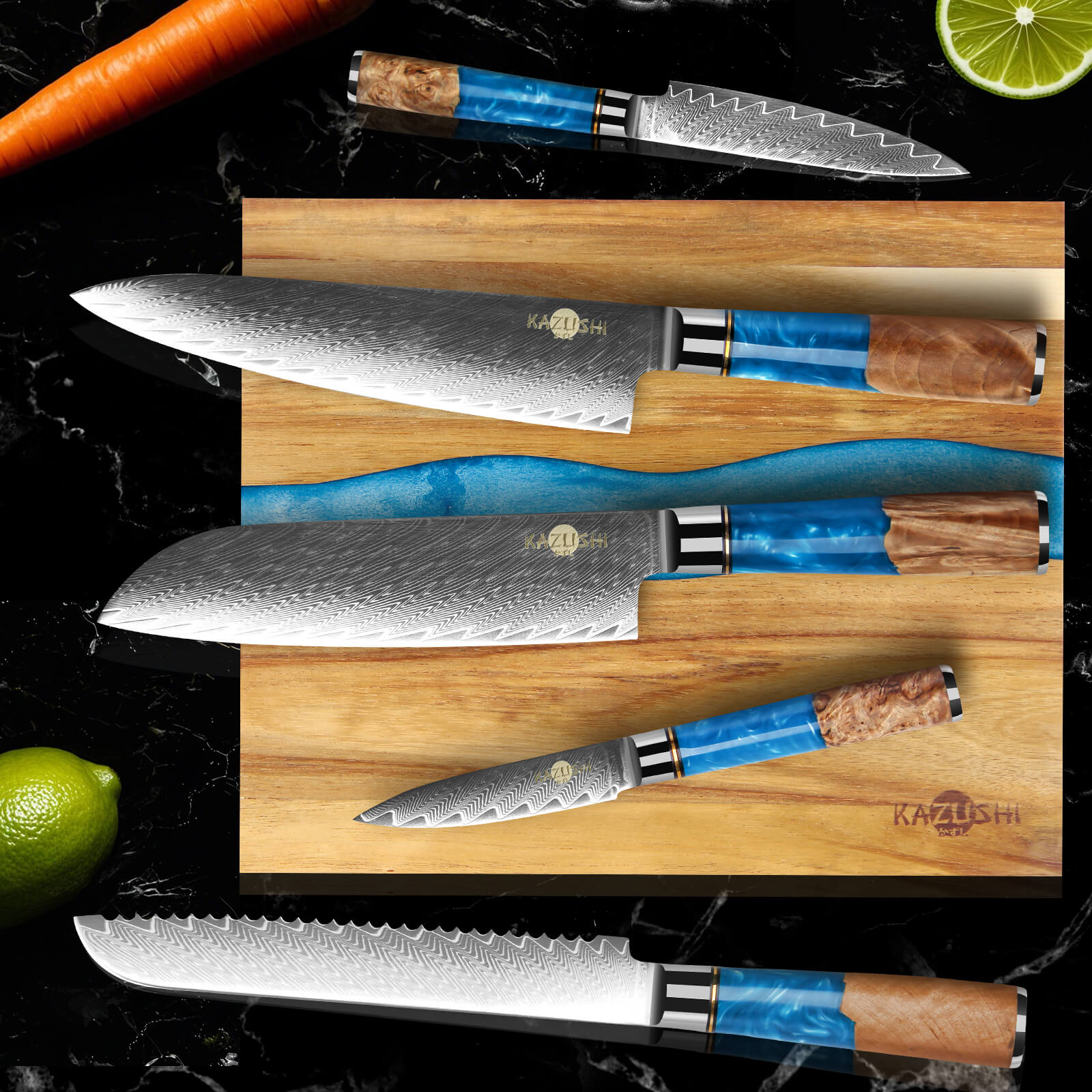 5-teiliges Profi Kochmesser Set – Superscharf, ergonomisch, rostfrei – Chefmesser, Santoku, Brotmesser, Universalmesser - Image 5