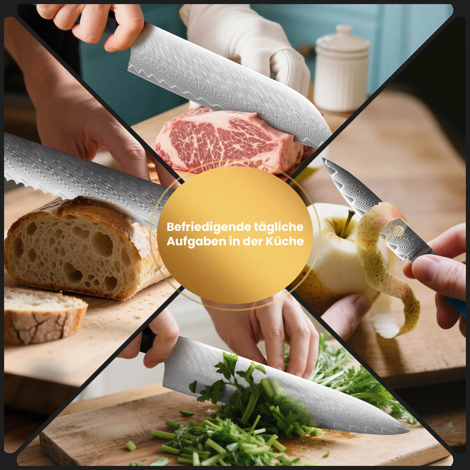 5-teiliges Profi Kochmesser Set – Superscharf, ergonomisch, rostfrei – Chefmesser, Santoku, Brotmesser, Universalmesser - Image 6