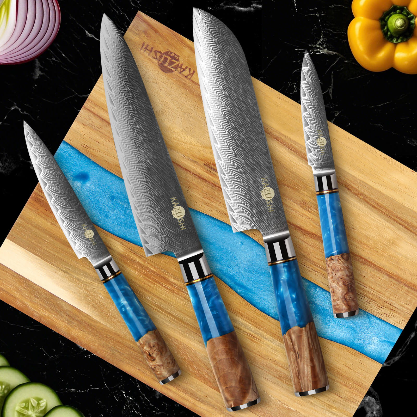 5-teiliges Profi Kochmesser Set – Superscharf, ergonomisch, rostfrei – Chefmesser, Santoku, Brotmesser, Universalmesser - Image 8