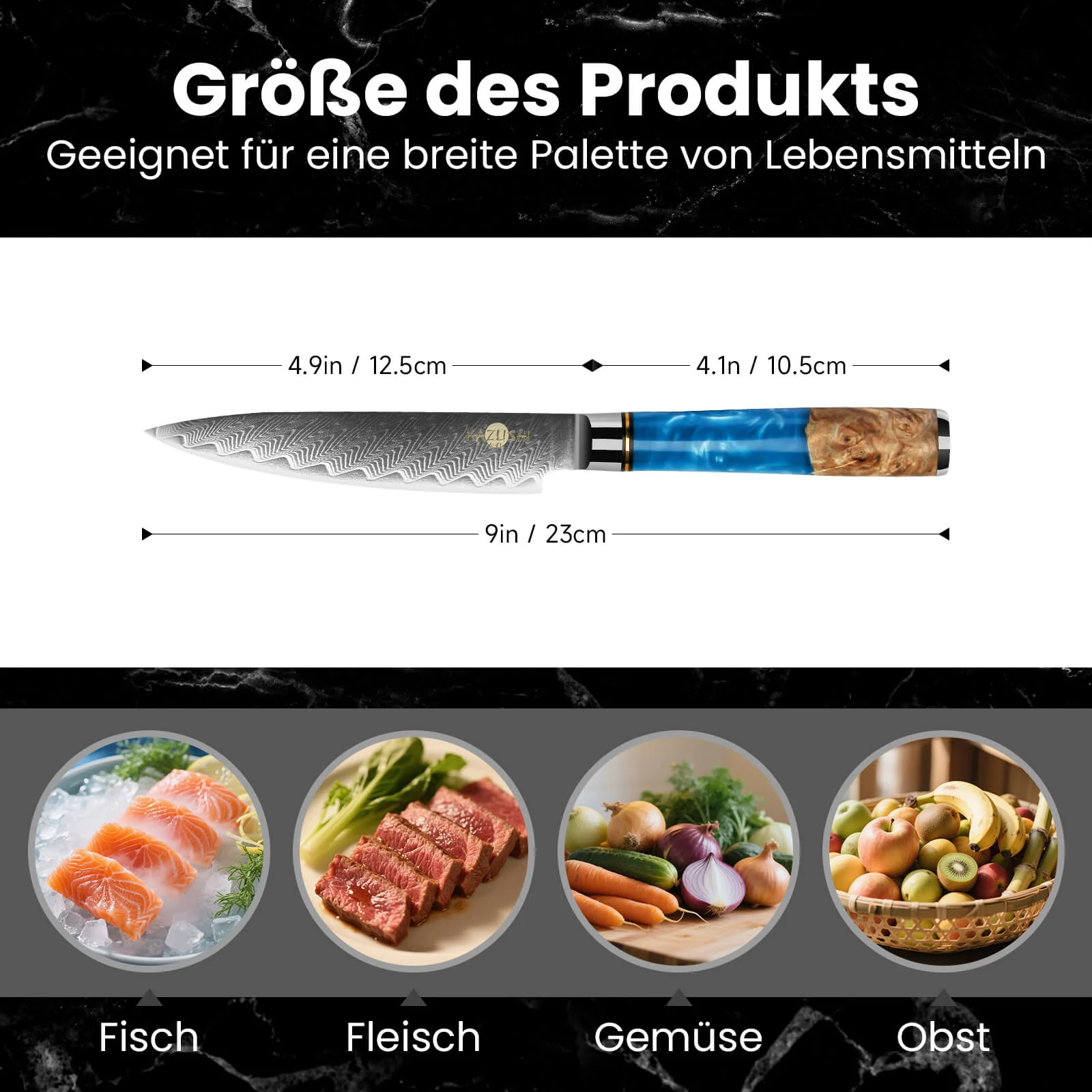 5-Zoll-Kochmesser aus Hochkohlenstoffstahl – Superscharfes Allzweckmesser mit ergonomischem Griff für präzises Schneiden und Obstverarbeitung - Image 3