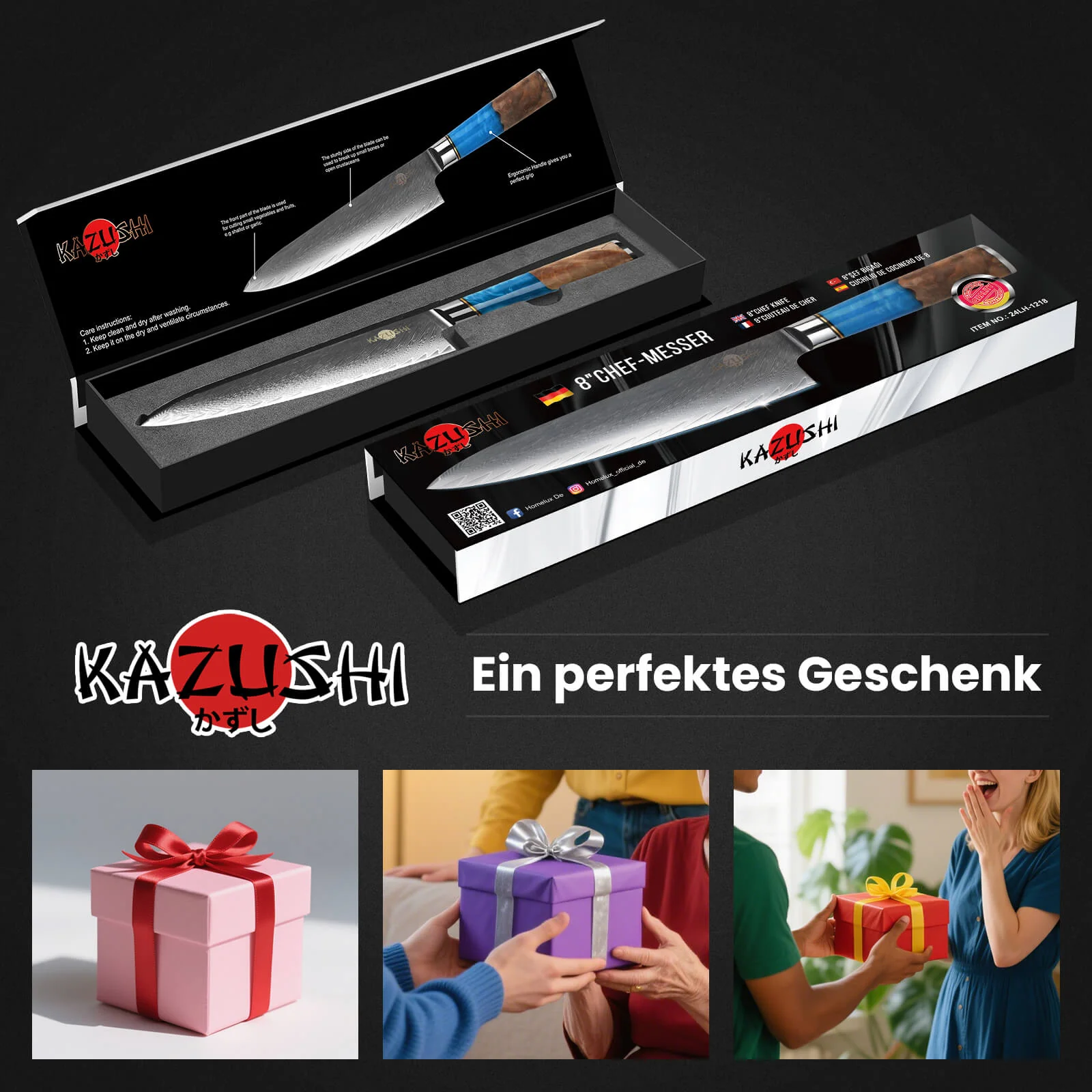 5-Zoll-Kochmesser aus Hochkohlenstoffstahl – Superscharfes Allzweckmesser mit ergonomischem Griff für präzises Schneiden und Obstverarbeitung - Image 7