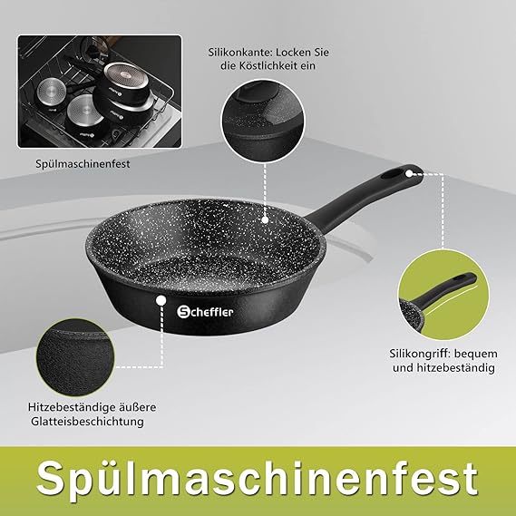 6-tlg Scheffler Topfset Pfannenset Antihaftbeschichtung Induktions Töpfe Set - Image 5