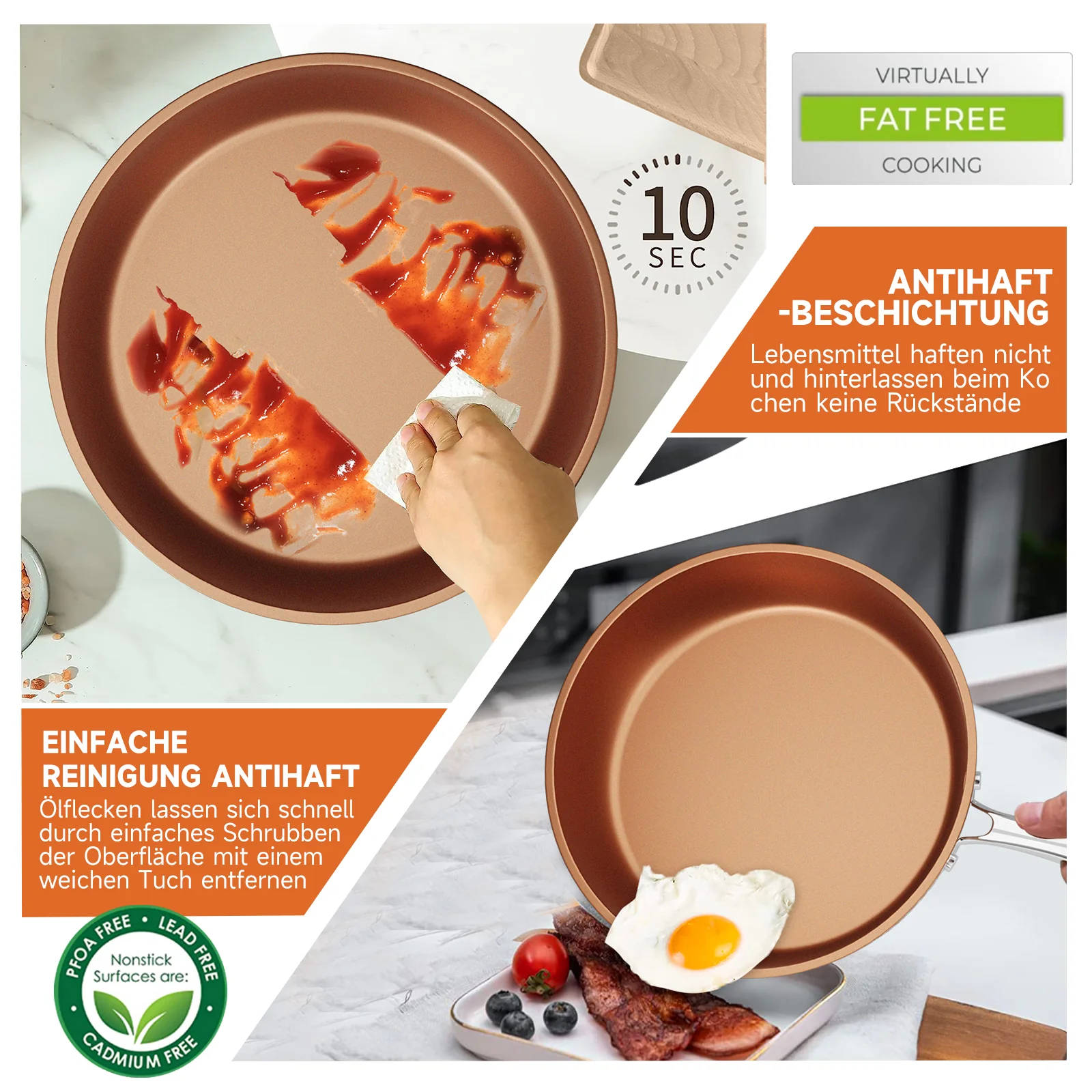 8-teilig Kochtopf Set Topfset Induktion mit Glasdeckel Aluguss Töpfe Pfannen Set - Image 5