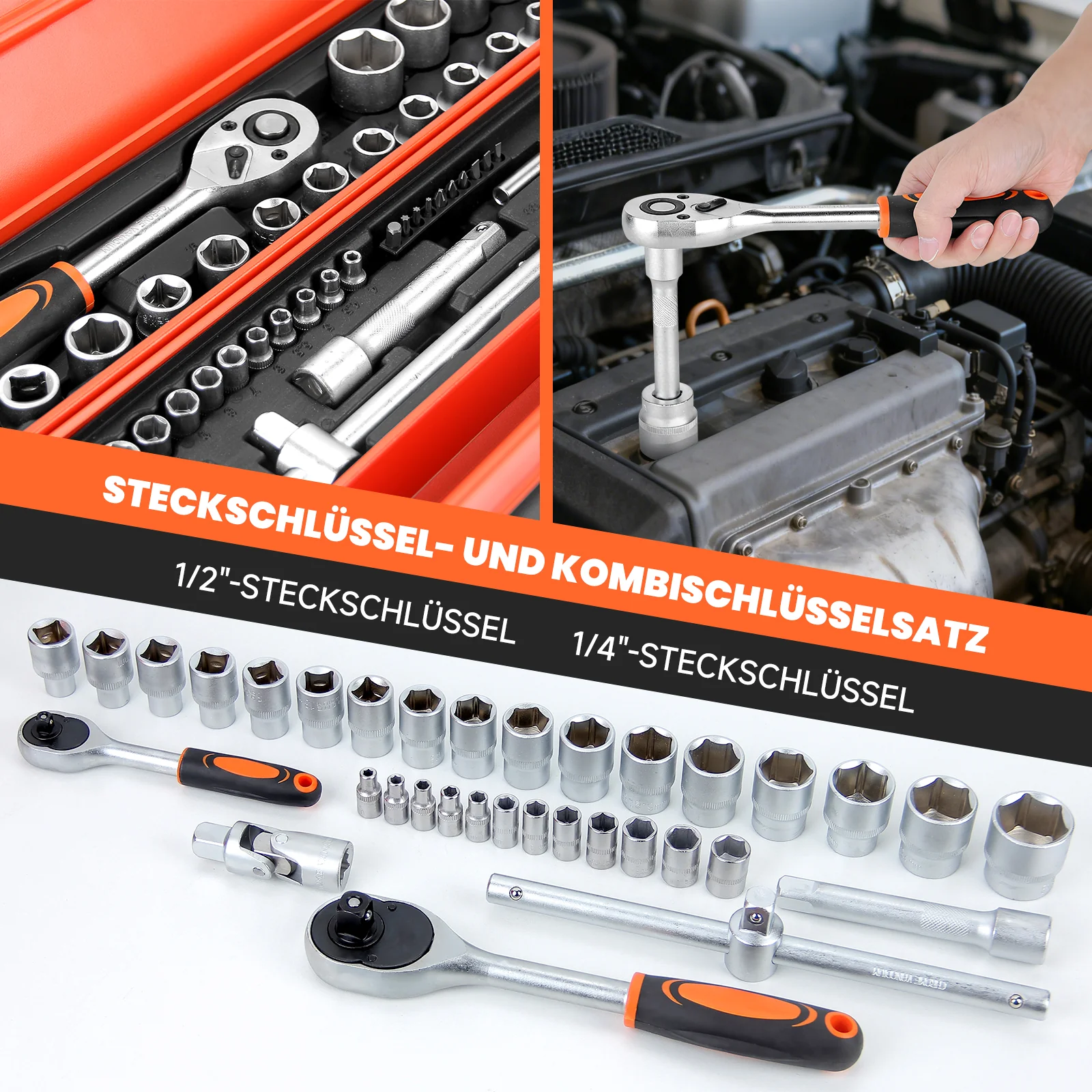 85-teiliges Profi-Werkzeugset mit Ratschen - Image 6