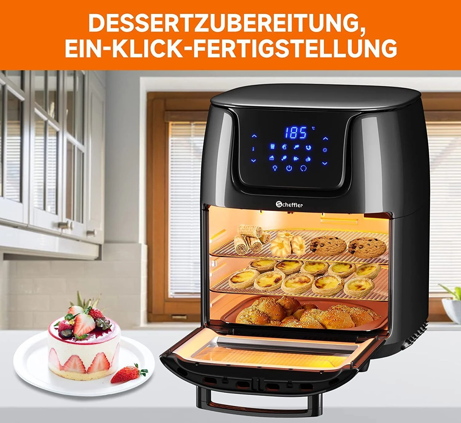Airfryer XXL Heißluftfritteuse 12L Heissluft Fritteuse Minibackofen 1800W - Image 5