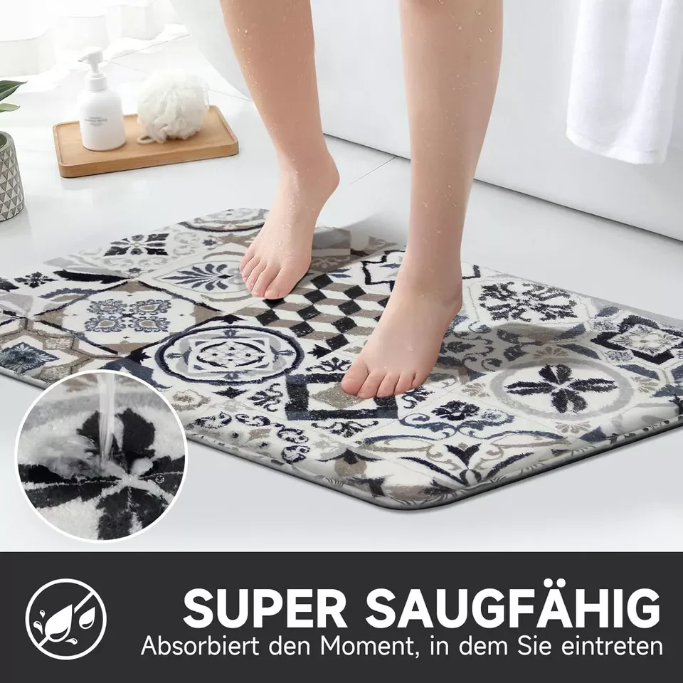 Badteppich rutschfeste 2 Teilig Badematte Badezimmer Badeteppiche Badvorleger - Image 11