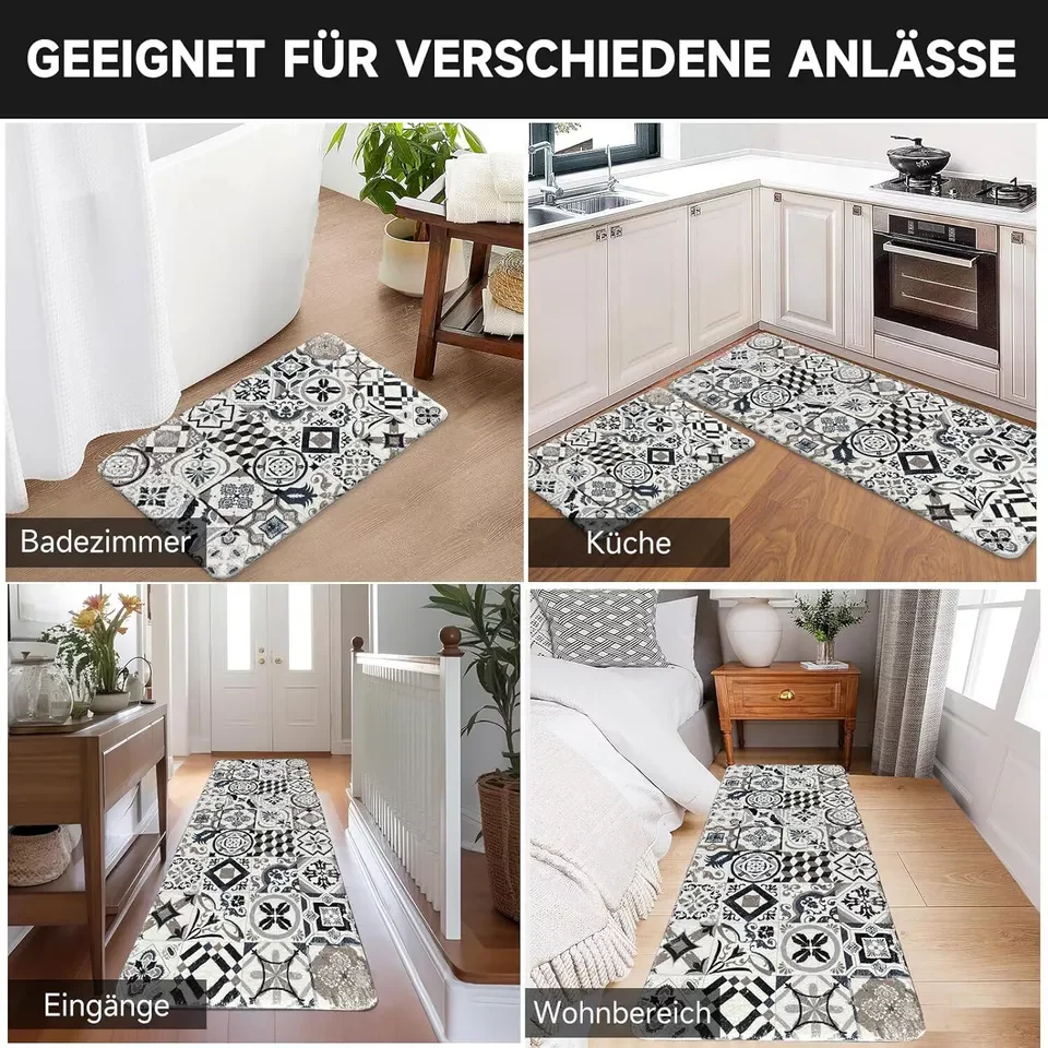 Badteppich rutschfeste 2 Teilig Badematte Badezimmer Badeteppiche Badvorleger - Image 12