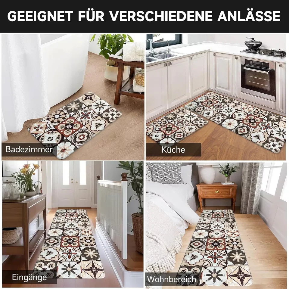 Badteppich rutschfeste 2 Teilig Badematte Badezimmer Badeteppiche Badvorleger - Image 15