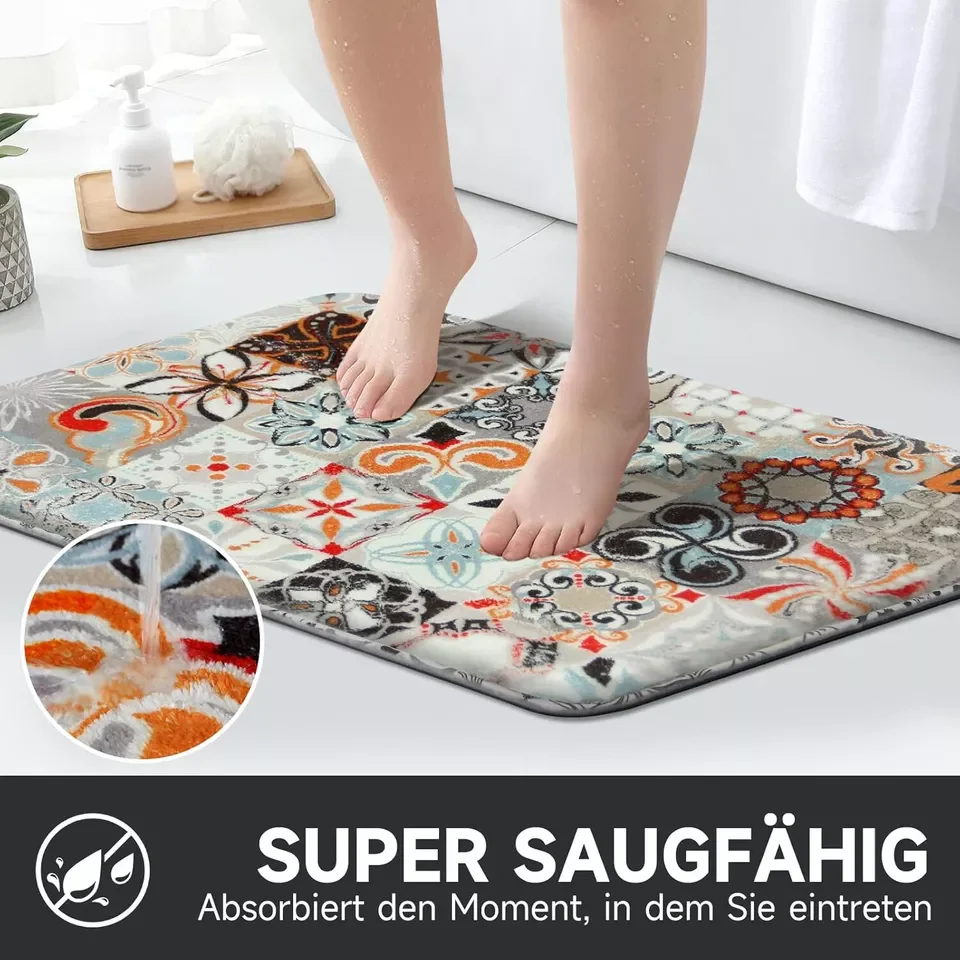 Badteppich rutschfeste 2 Teilig Badematte Badezimmer Badeteppiche Badvorleger - Image 17