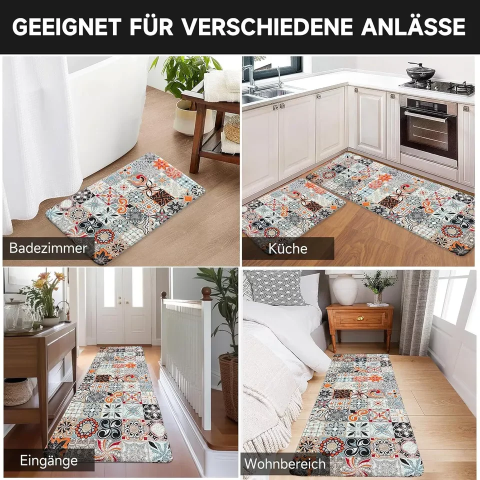 Badteppich rutschfeste 2 Teilig Badematte Badezimmer Badeteppiche Badvorleger - Image 19
