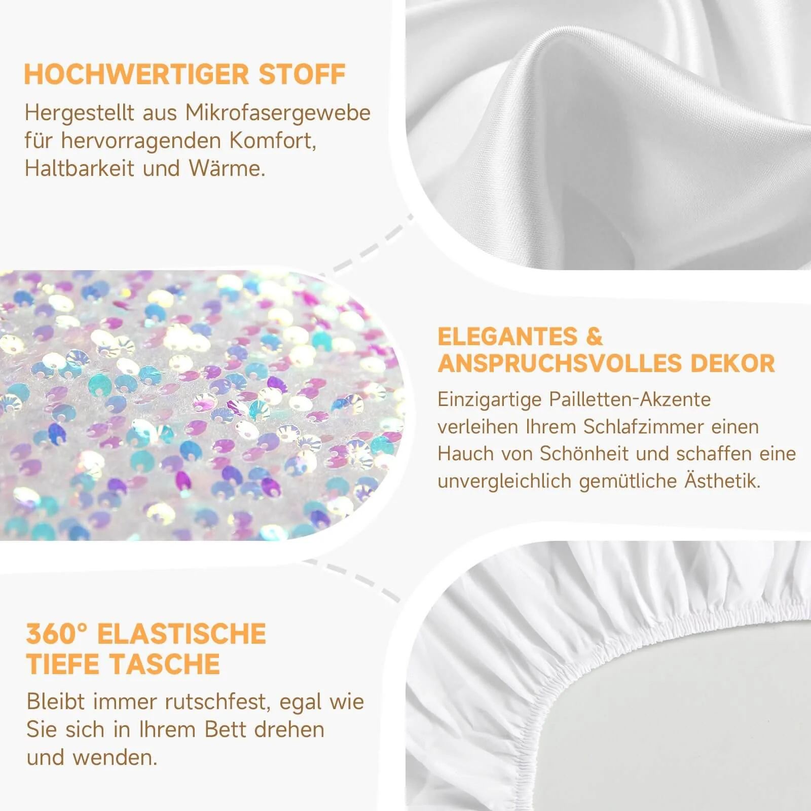 Bettwäsche Set 180x200 cm, 4-teilig, inklusive Steppdecke 240x260 cm und 2 Kissenbezügen 50x70 cm - Image 5