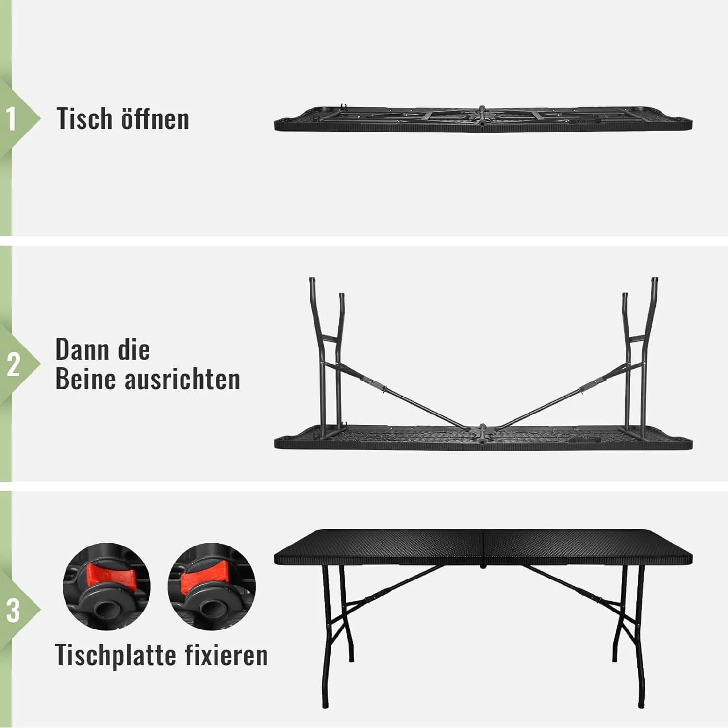 Bierzeltgarnitur Set / Klapptisch / Bierbank 180cm Gartengarnitur Biertisch Klappbar Bank Campingtisch Bierbänke - Image 5