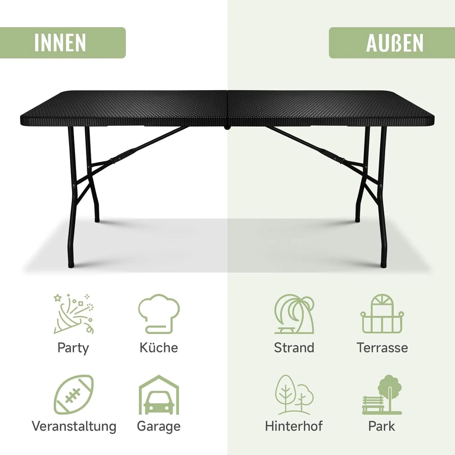 Bierzeltgarnitur Set / Klapptisch / Bierbank 180cm Gartengarnitur Biertisch Klappbar Bank Campingtisch Bierbänke - Image 6