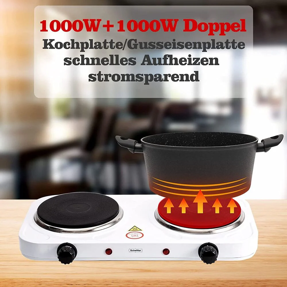 Elektrisch Kochplatte 1000W 1500W 2500W Einzel Doppel Herdplatte Tragbar Kochfeld - Image 12
